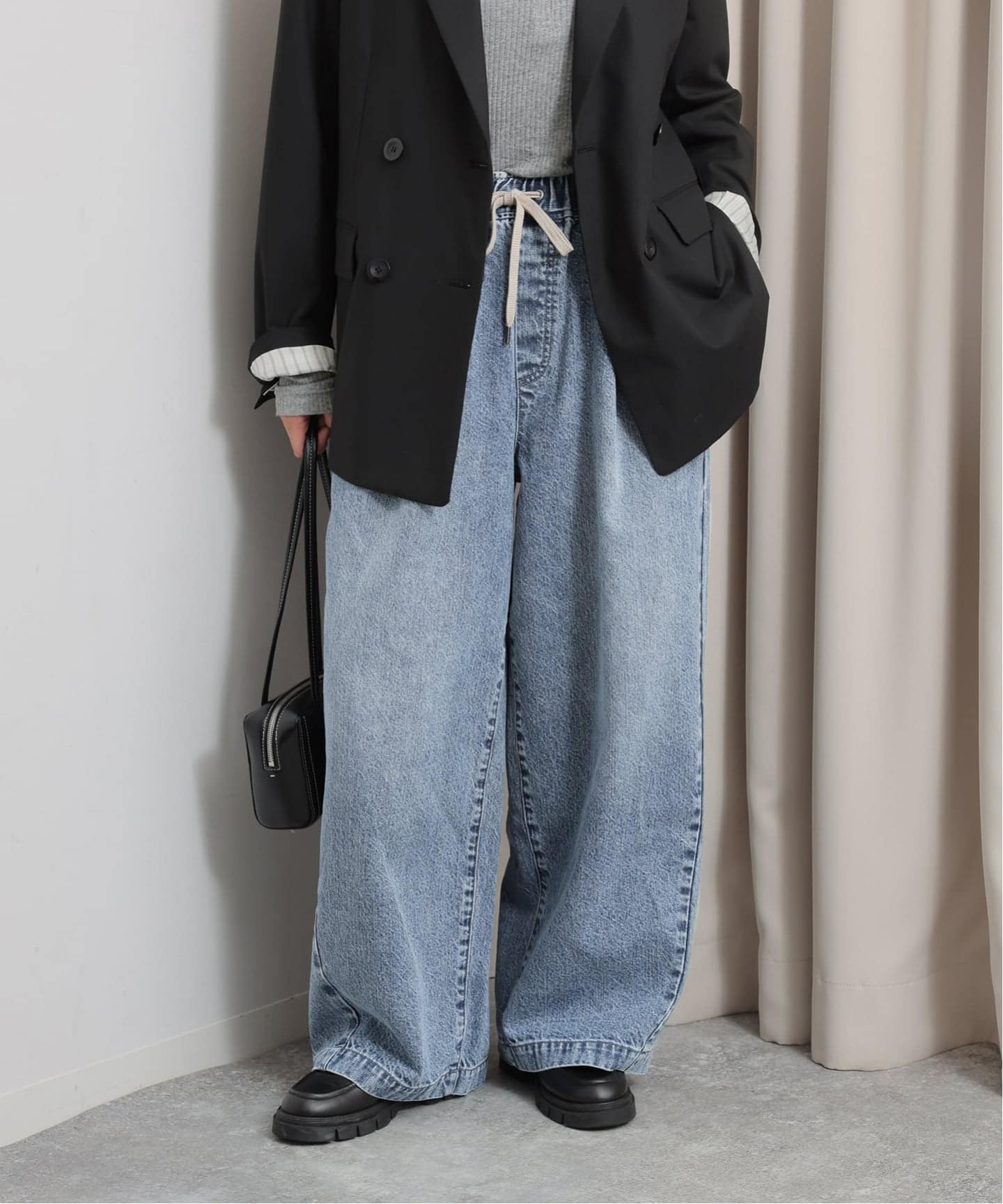 WEB限定追加3》イージーデニムワイドパンツ（デニムパンツ・ジーンズ