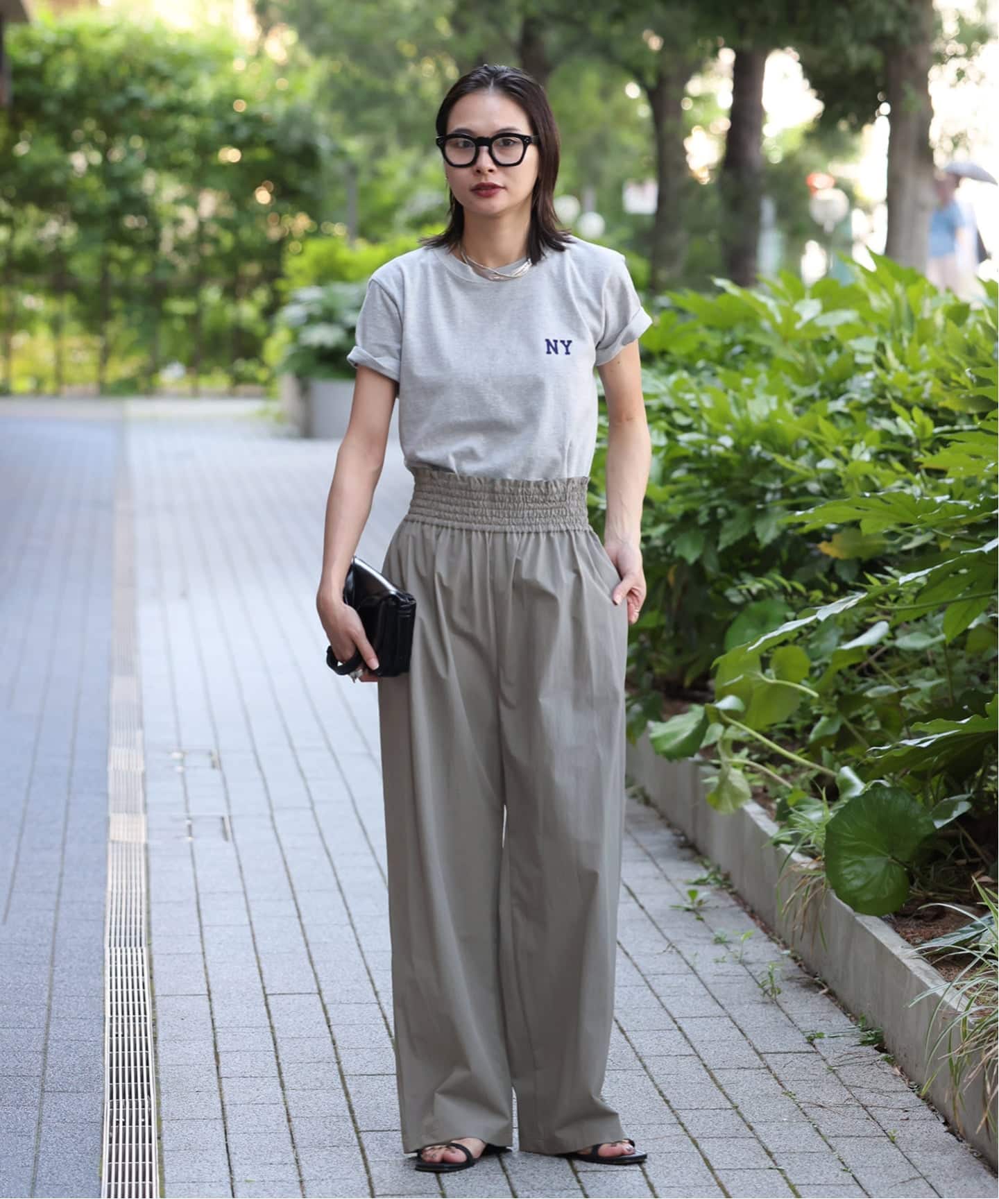 新品タグ JOURNAL STANDARD リネンナイロンストレッチワイドパンツ 追加4》【撥水/接触冷感/洗える/UVカット】リネンナイロンストレッチ