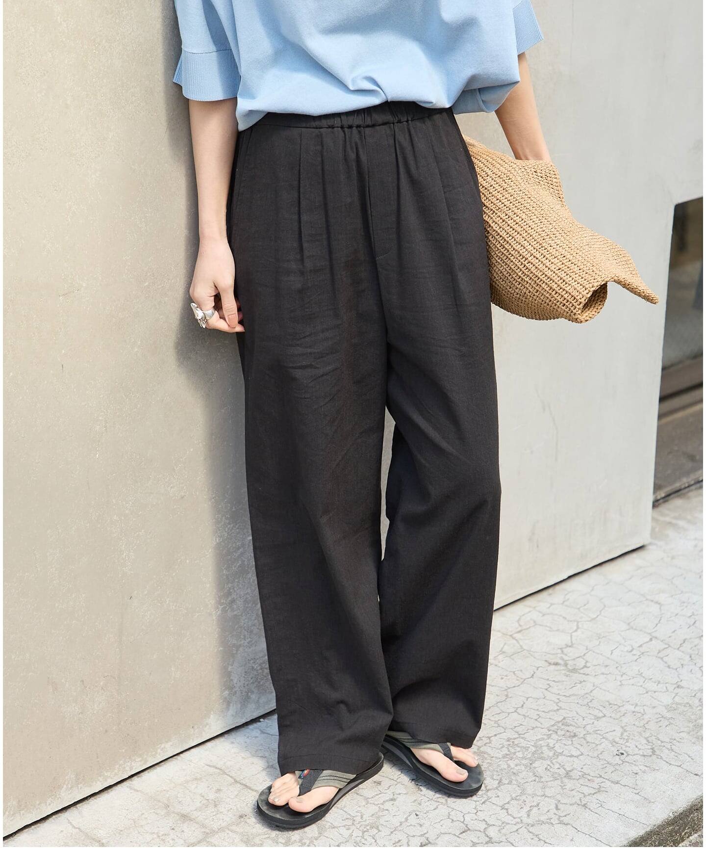 追加》ウォッシャブルコットンリネンVISストレートパンツ（その他