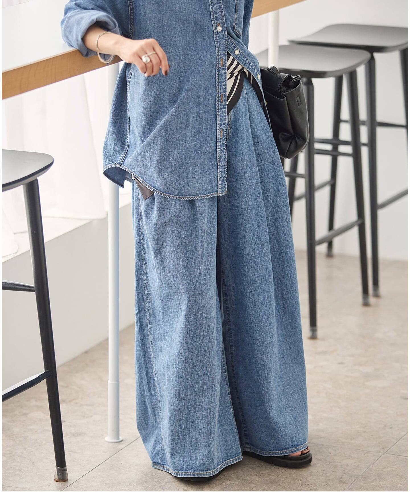 コーンデニムライトオンススーパーワイドパンツ（デニムパンツ