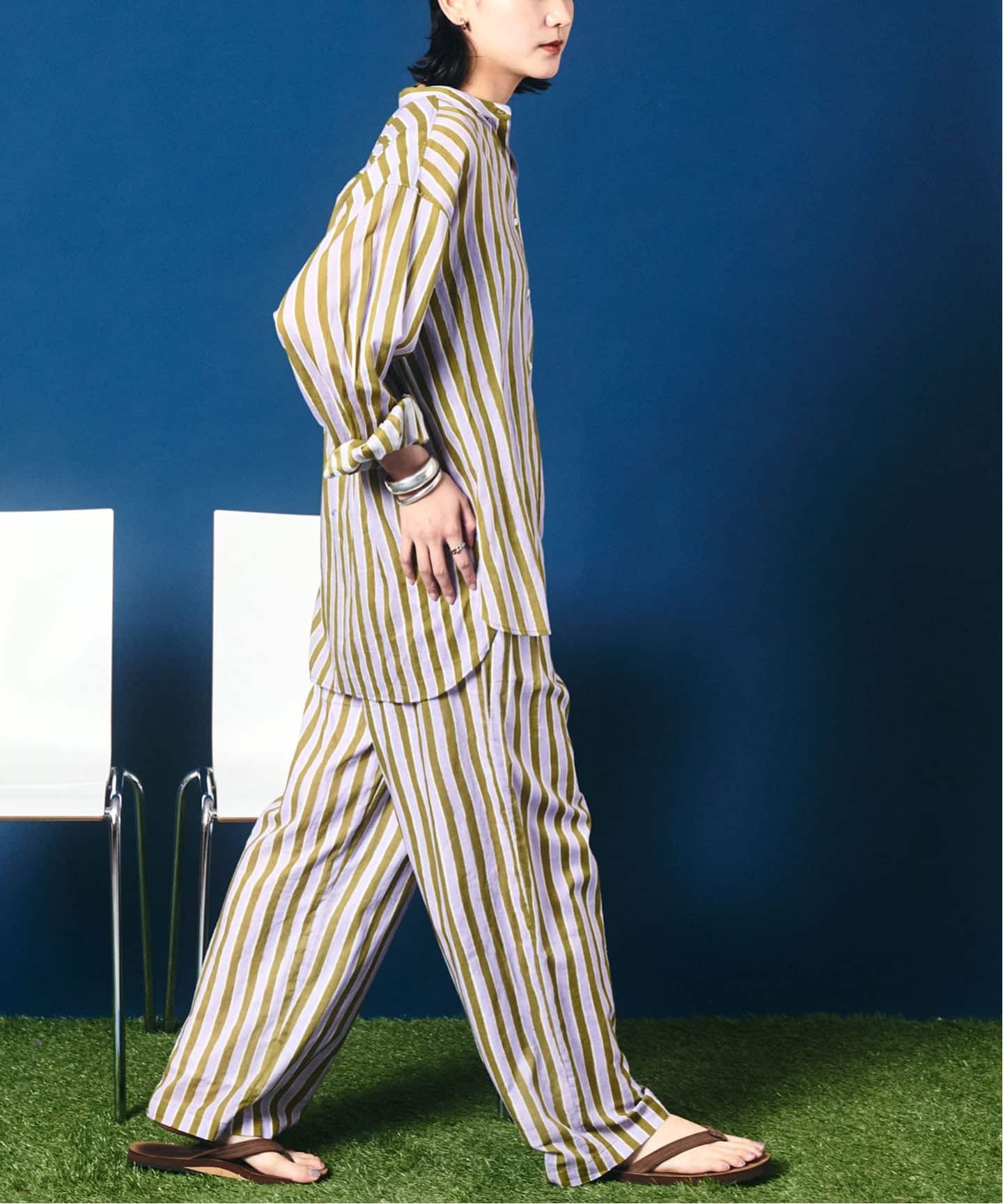 SARA MALLIKA/サラマリカ】 Cotton Wave Stripe Print PAN（その他