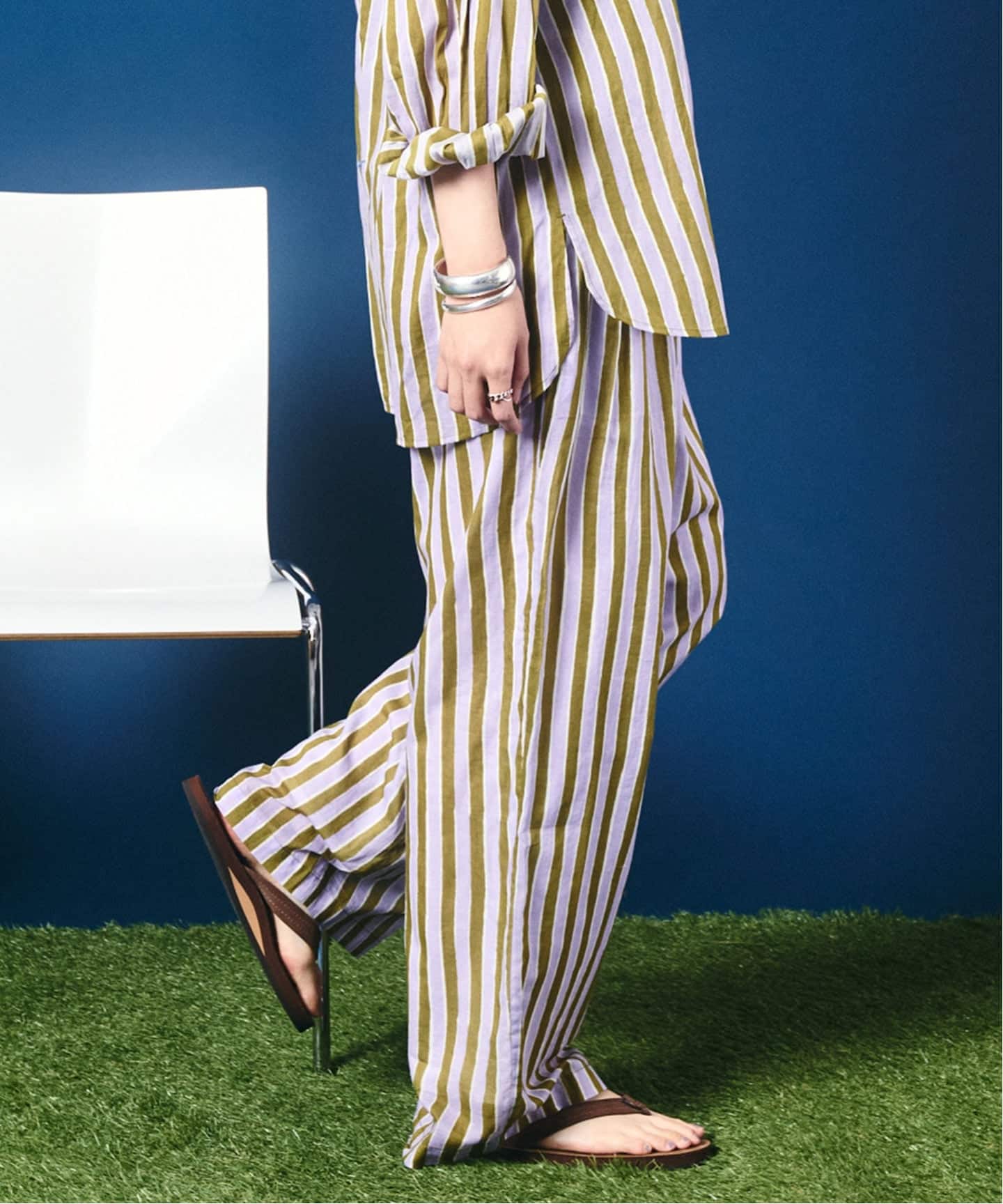 SARA MALLIKA/サラマリカ】 Cotton Wave Stripe Print PAN（その他