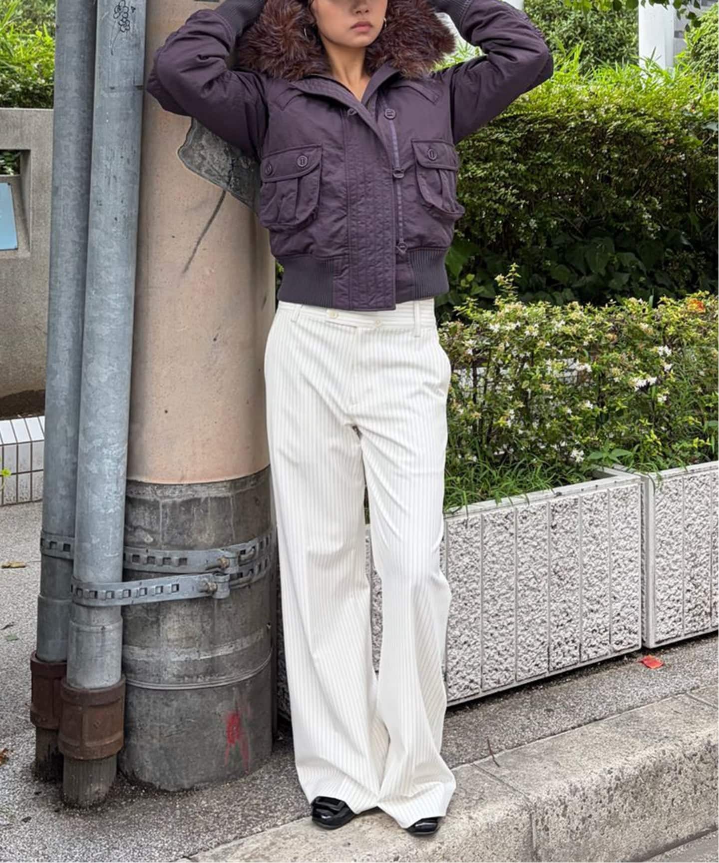 ストライプスラックスパンツ（スラックス）｜Oriens JOURNAL STANDARD