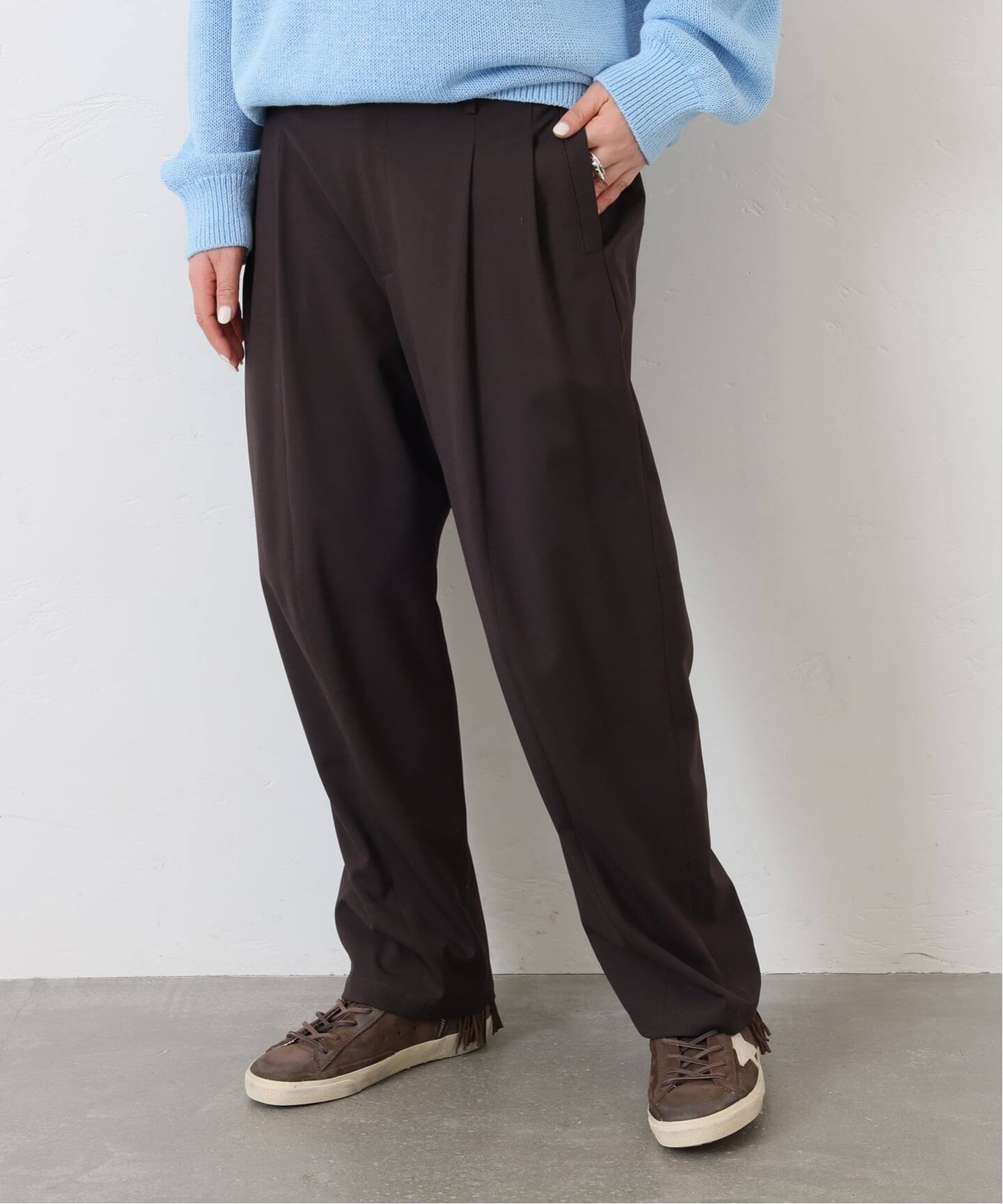 予約》ライトツイル タックテーパーパンツ（スラックス）｜journal