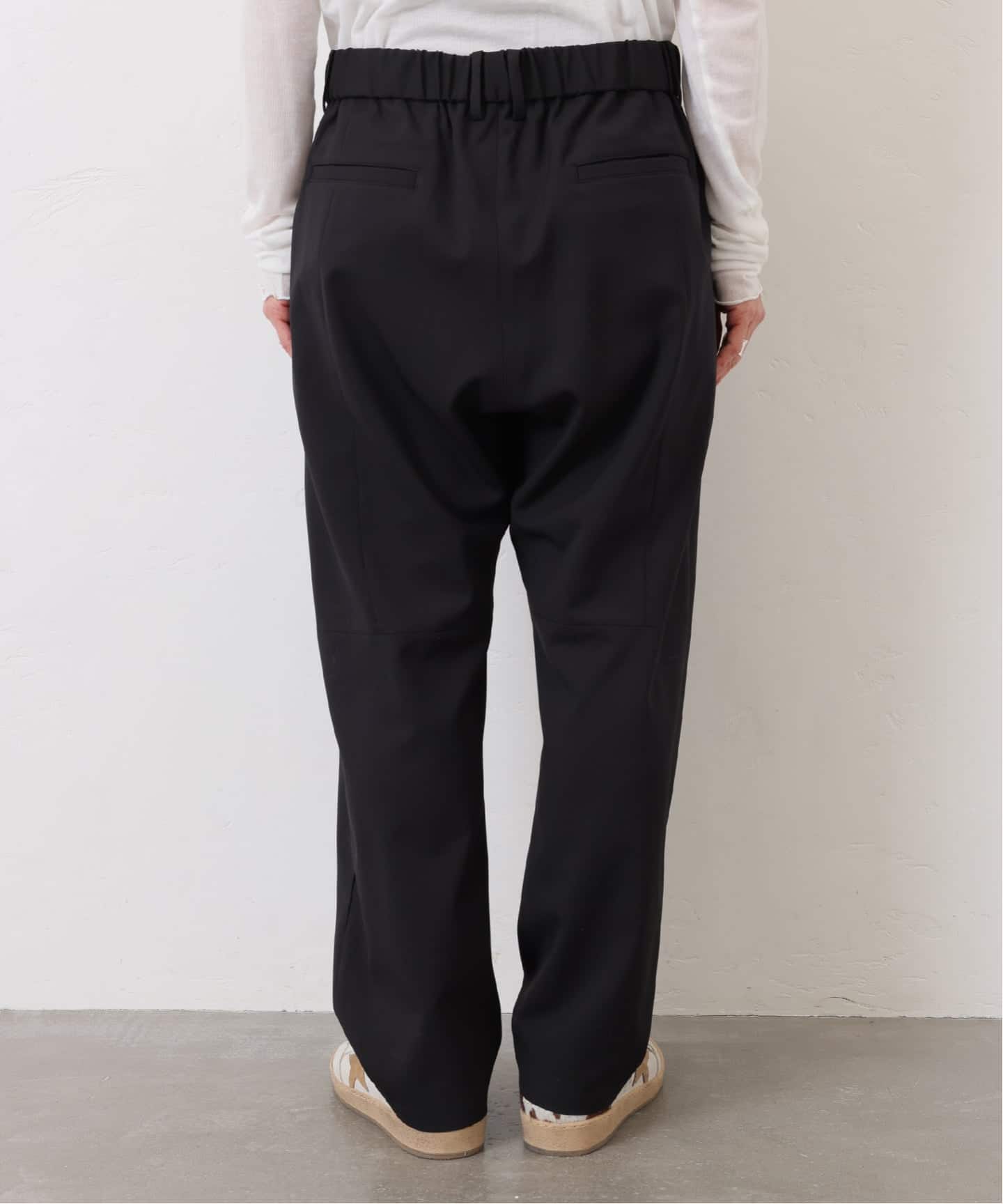 say 【希望価格対応不可】　ライトグレーXS ソフトツイルタックワイドパンツ【洗濯機洗い可】（フルレングスパンツ