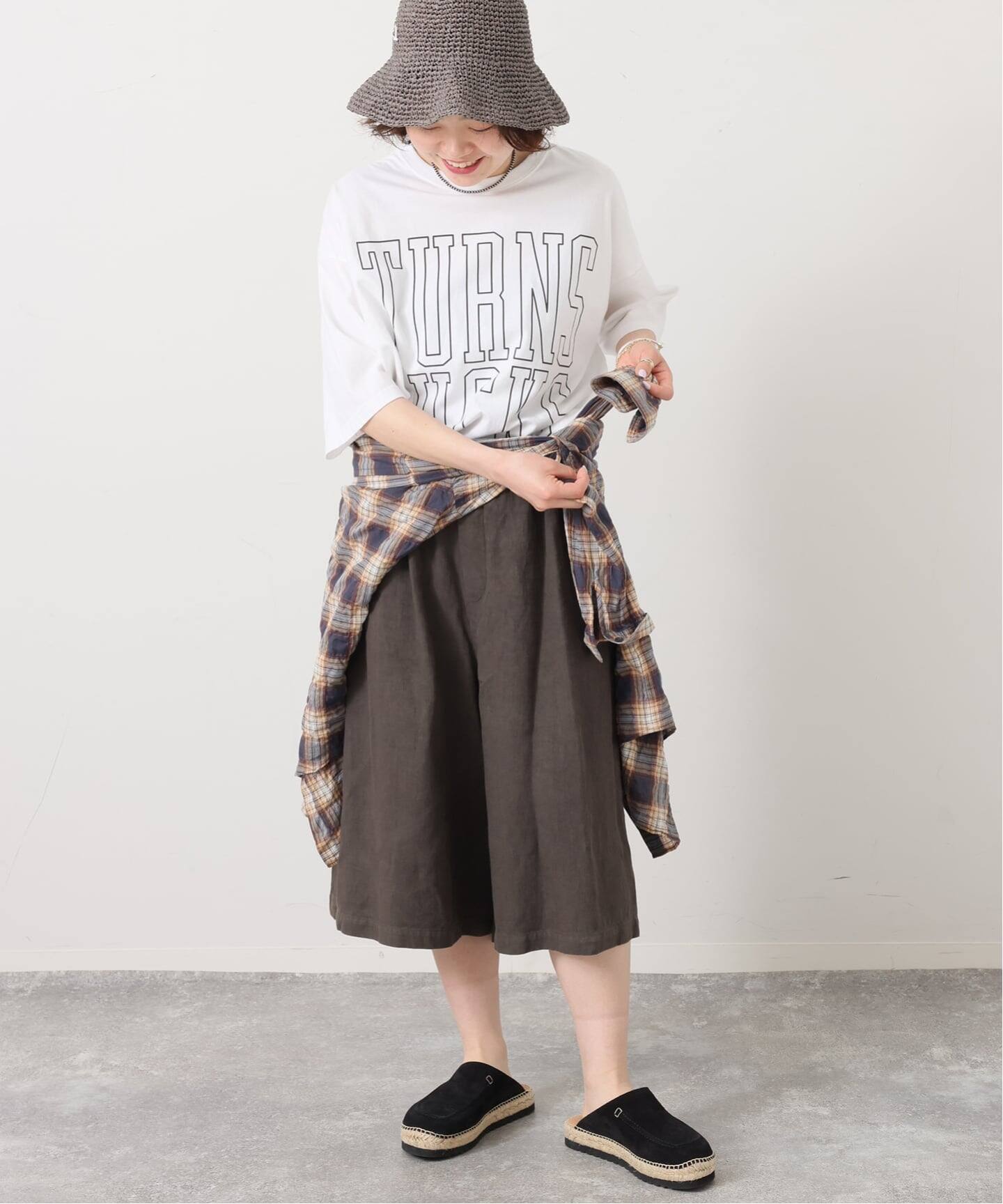 リネンヘリンボン ハーフパンツ（ショート・ハーフパンツ）｜journal