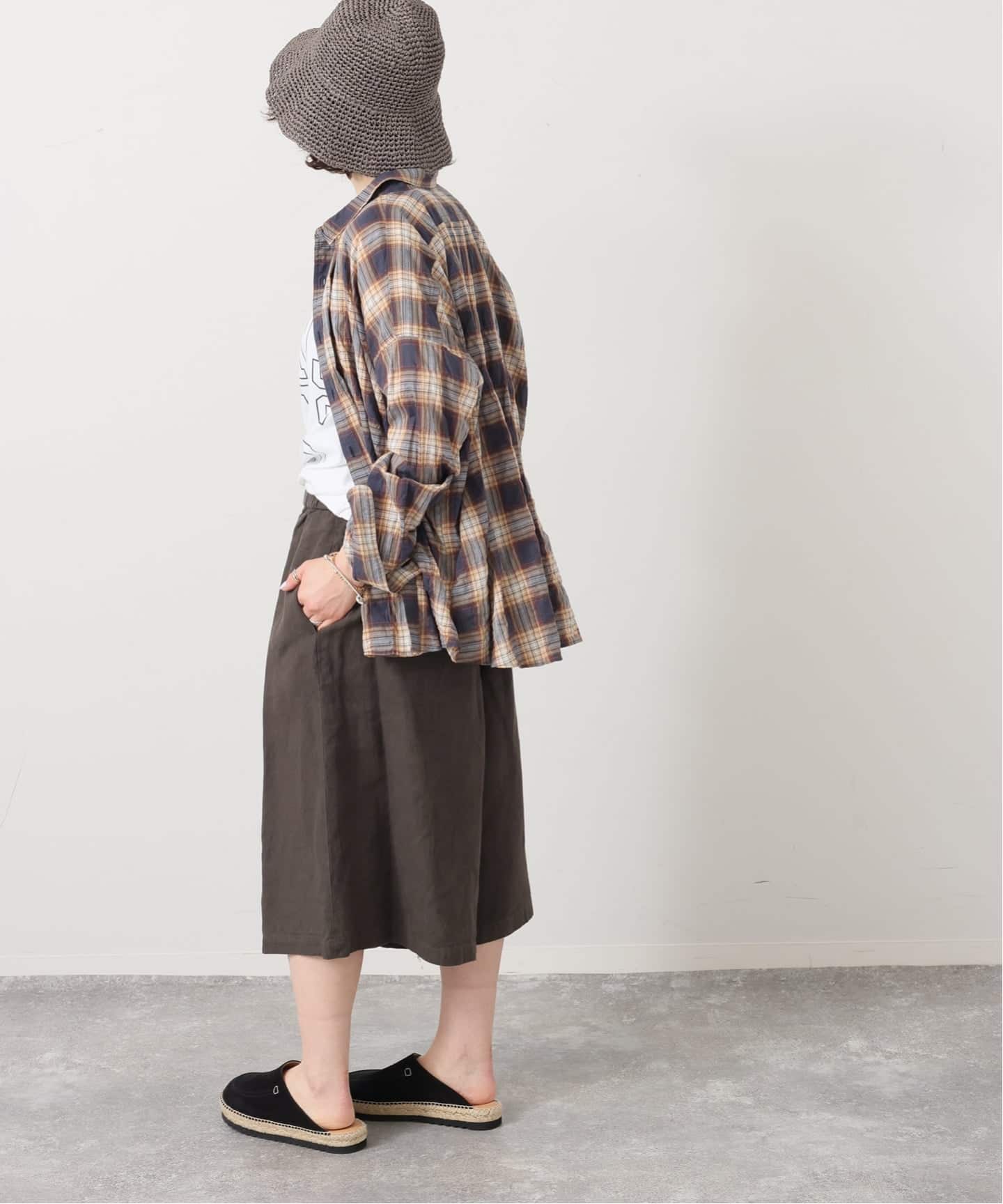 リネンヘリンボン ハーフパンツ（ショート・ハーフパンツ）｜journal
