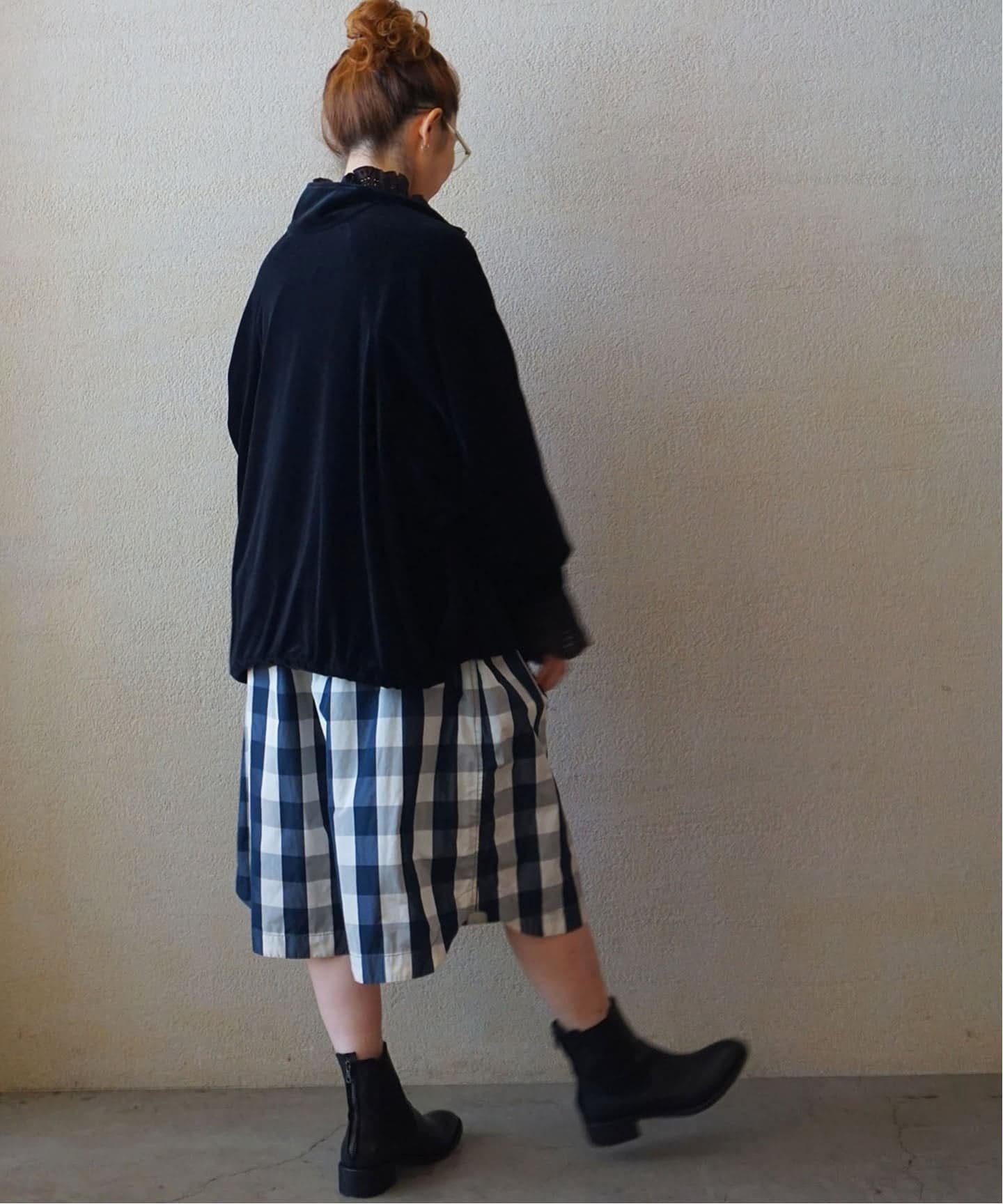 タフタチェックギャザーハーフパンツ（ショート・ハーフパンツ