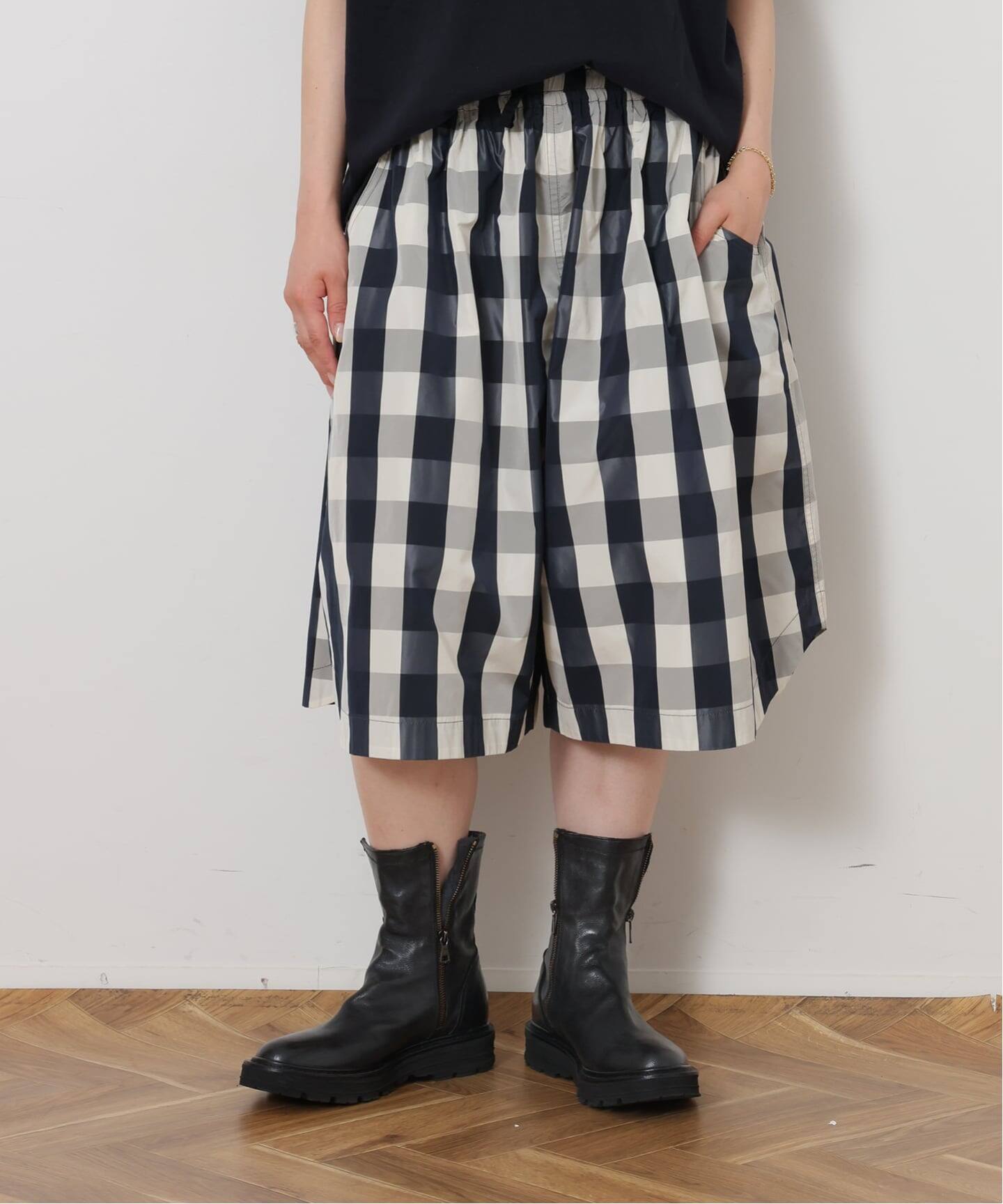 タフタチェックギャザーハーフパンツ（ショート・ハーフパンツ