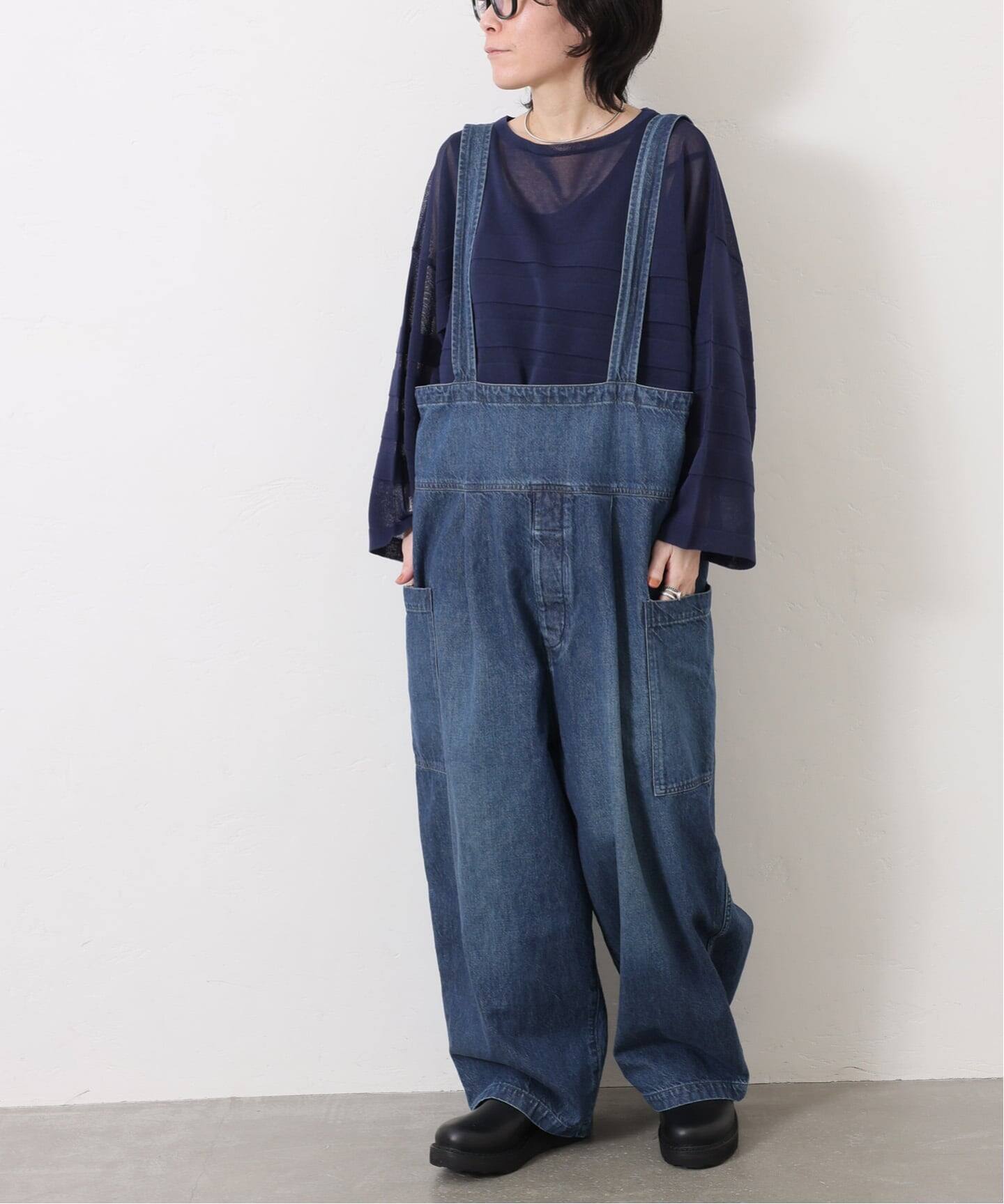 journal standard luxe 10ozデニム セットアップ 10OZデニムタックサロペット（サロペット／オーバーオール）｜journal