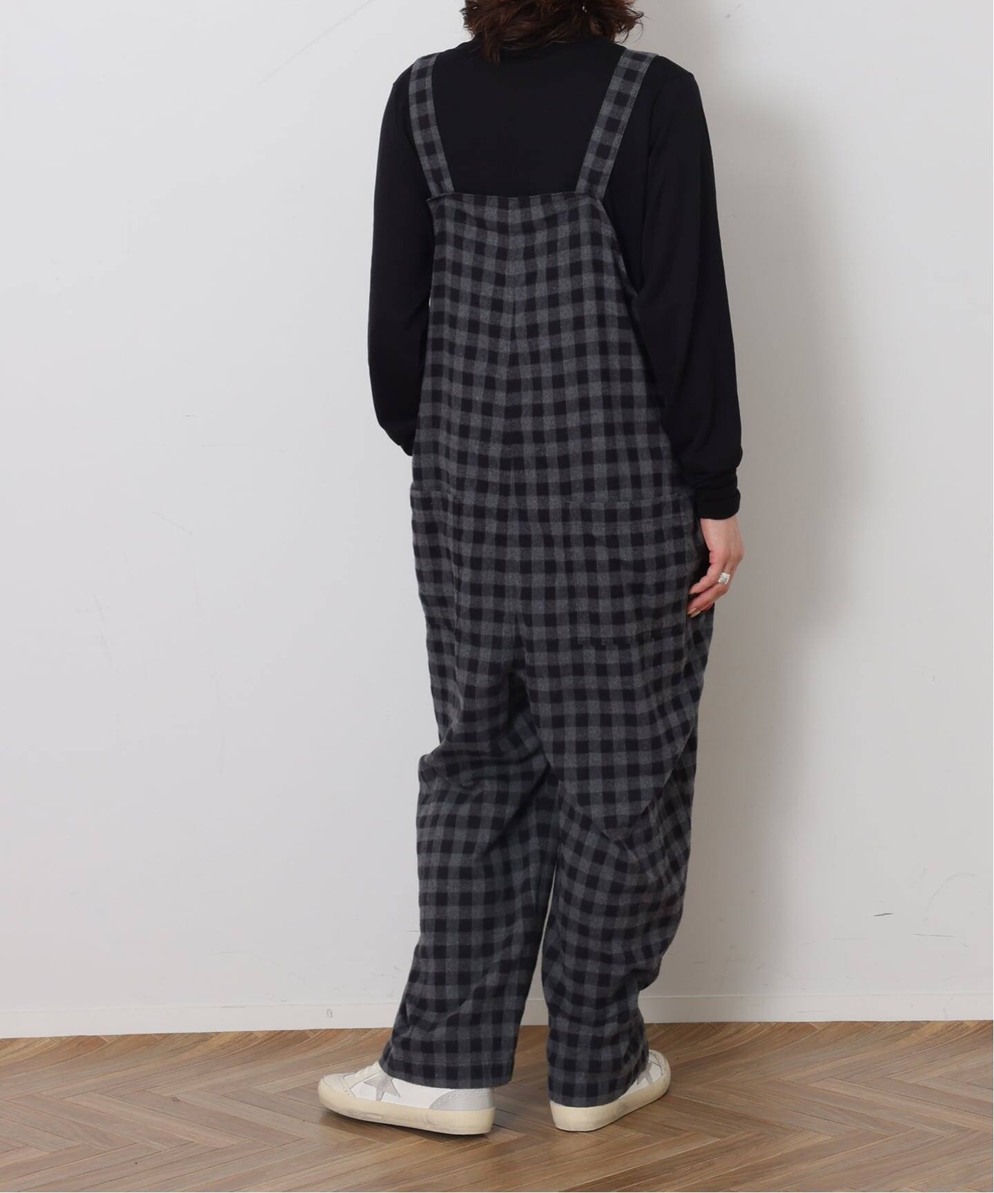 Y's チェック　オーバーオール シャギーチェック フィッシャーオーバーオール（サロペット