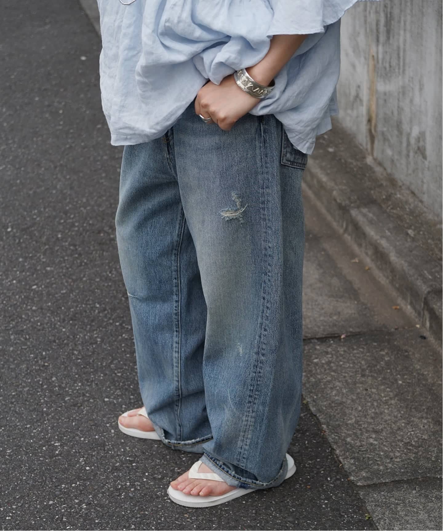 13OZ クラッシュダメージデニム（デニムパンツ・ジーンズ）｜journal