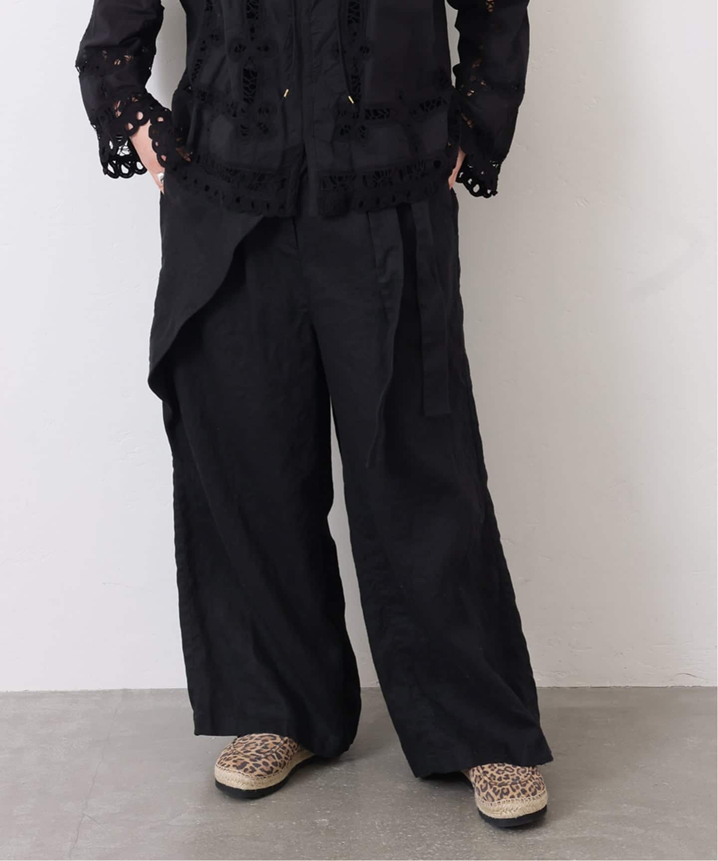 26SS 【j.s luxe】 フレンチリネンツイル ラップパンツ フレンチリネンツイル ラップパンツ（その他パンツ）｜journal