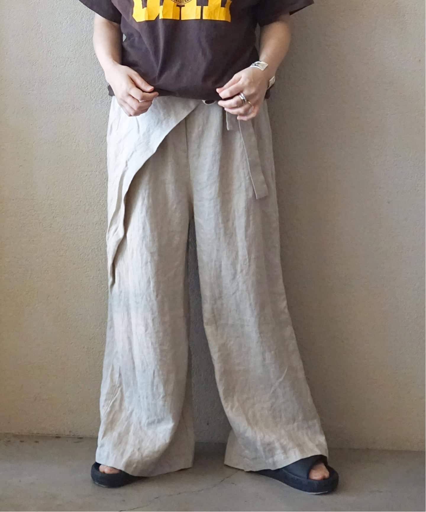 フレンチリネンツイル ラップパンツ（その他パンツ）｜journal