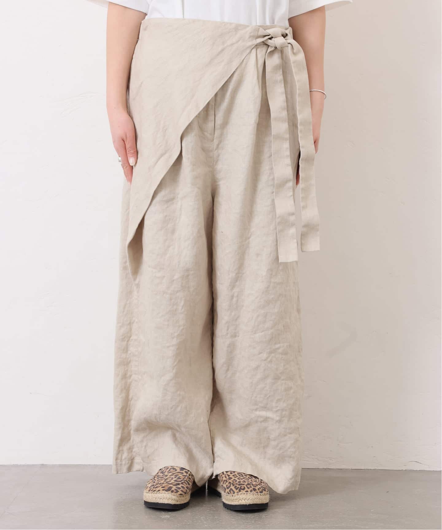 26SS 【j.s luxe】 フレンチリネンツイル ラップパンツ フレンチリネンツイル ラップパンツ（その他パンツ）｜journal