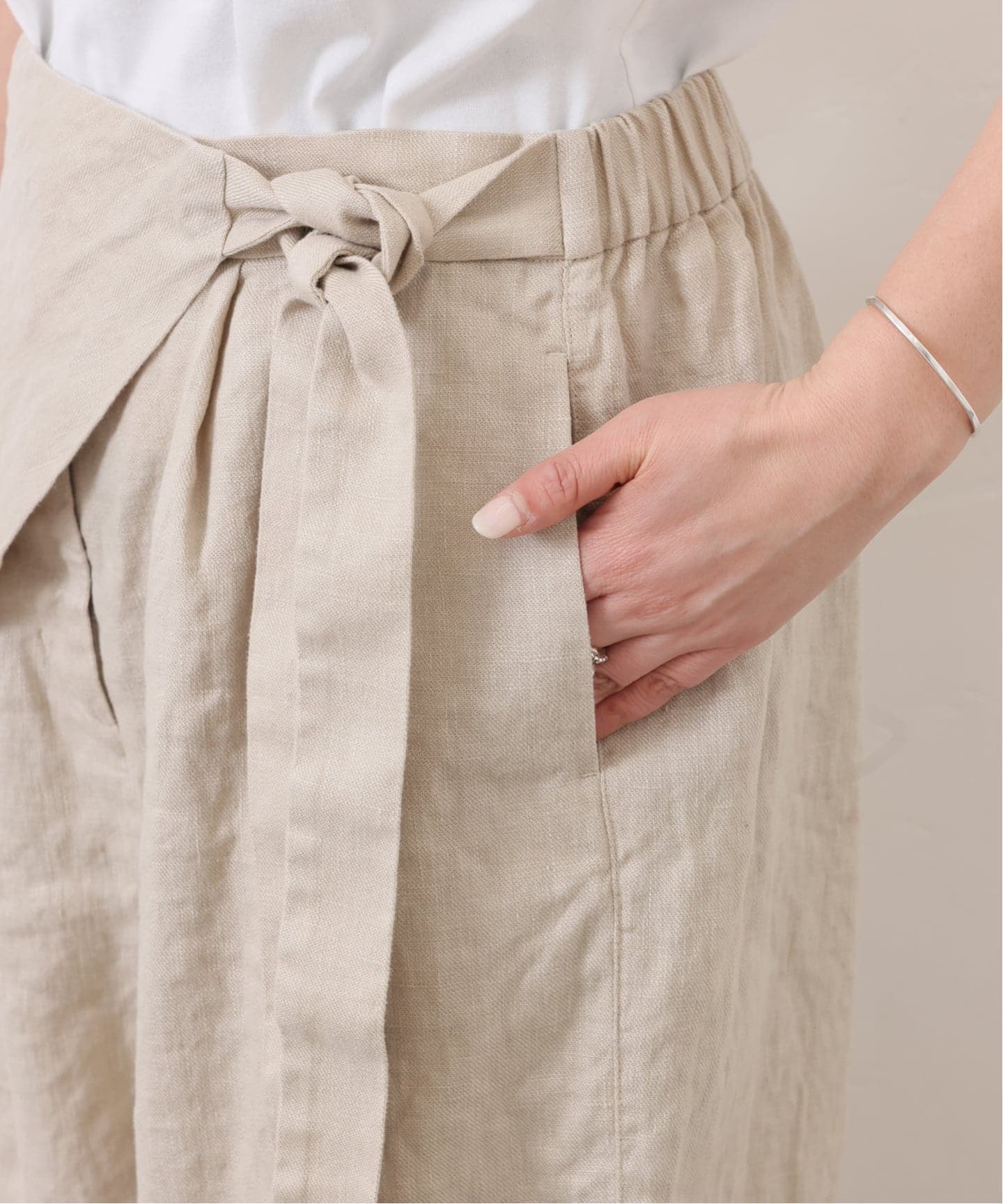 フレンチリネンツイル ラップパンツ（その他パンツ）｜journal