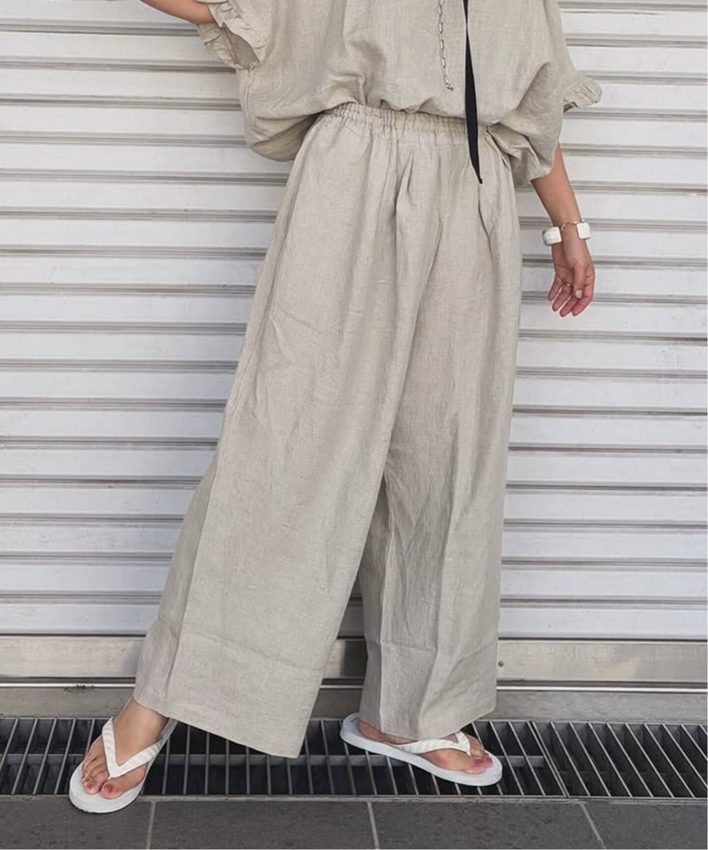 リネンtuck easy パンツ（その他パンツ）｜journal standard luxe