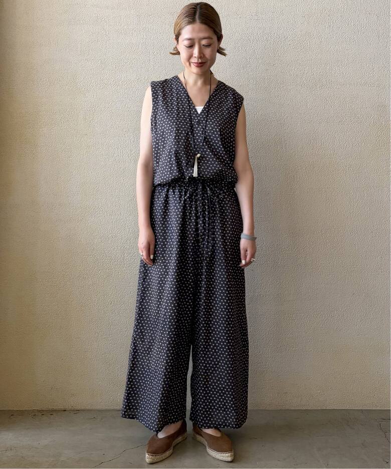 SOIL】 FLOWER PRINT NO/SL OVERALLS（つなぎ／オールインワン 