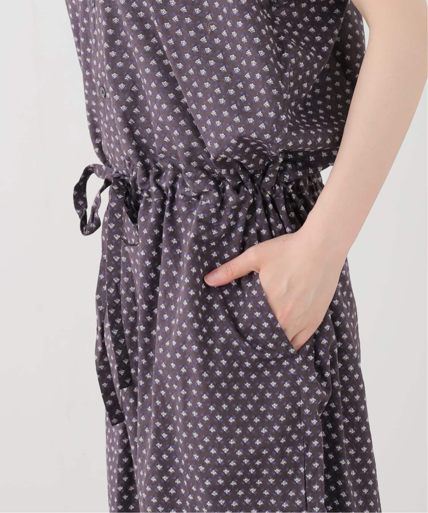 SOIL】 FLOWER PRINT NO/SL OVERALLS（つなぎ／オールインワン
