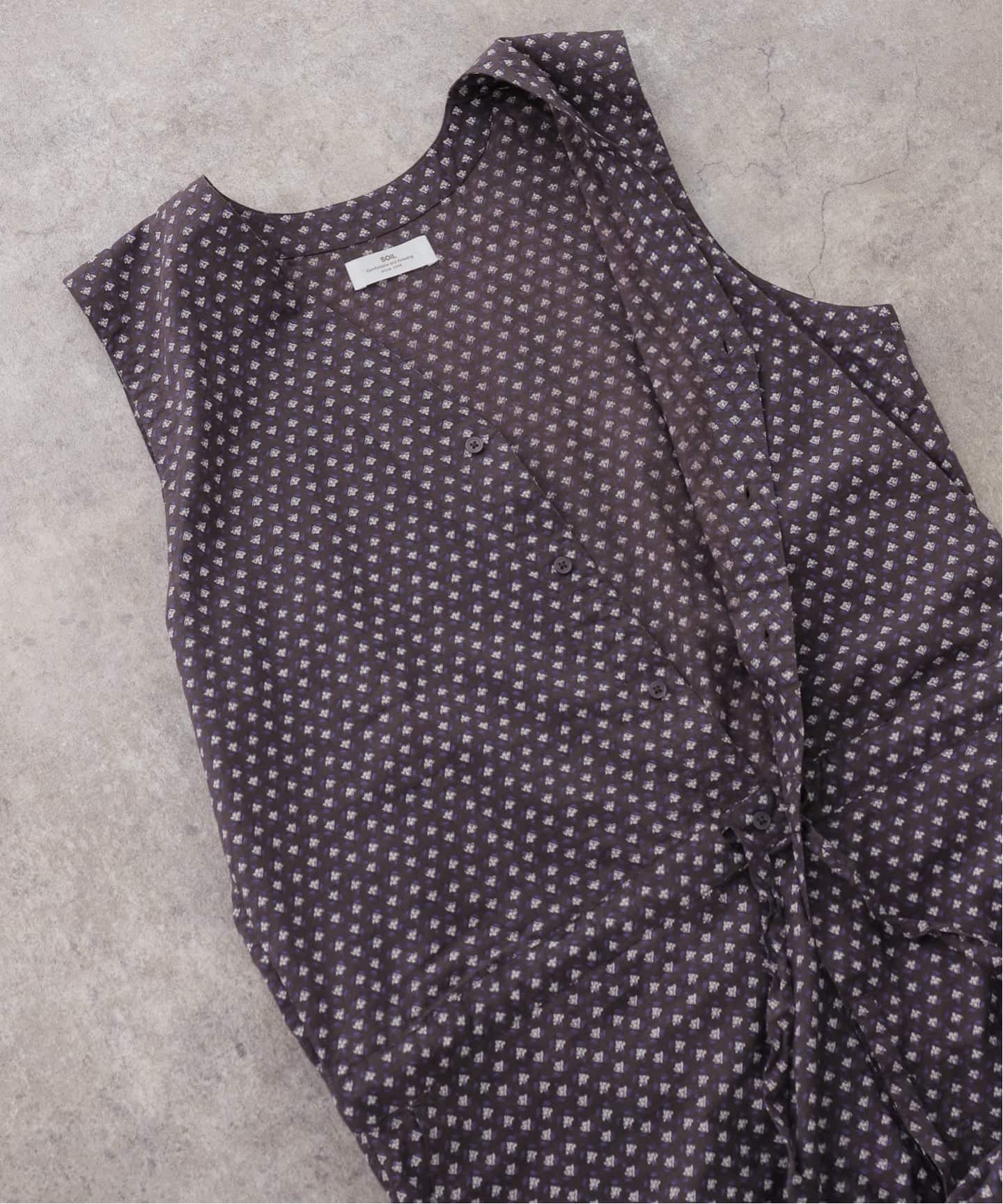 SOIL】 FLOWER PRINT NO/SL OVERALLS（つなぎ／オールインワン