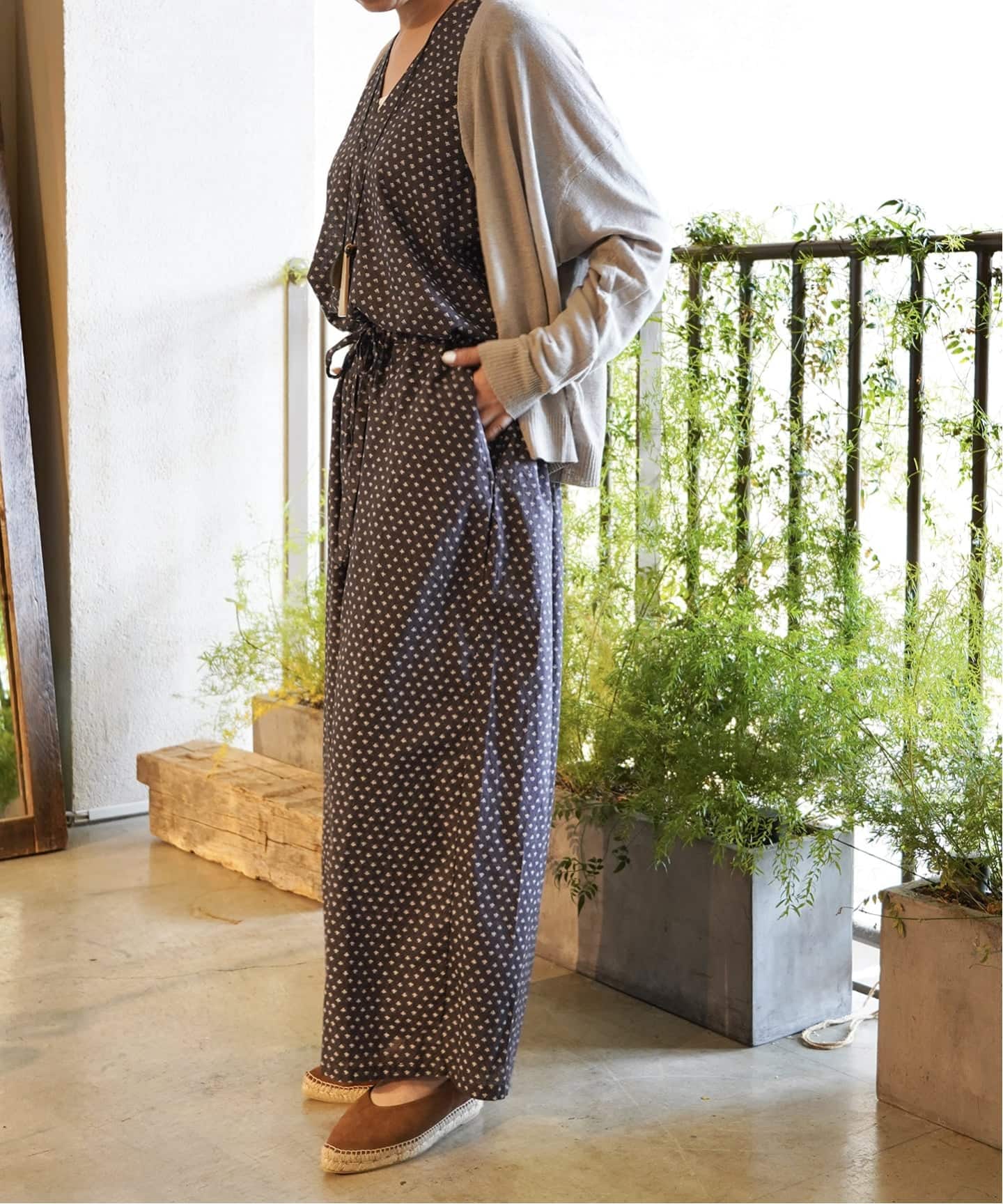 ジャーナルスタンダードラックス　別注　ソイルSOIL 花柄　オールインワン SOIL】 FLOWER PRINT NO/SL OVERALLS（つなぎ／オールインワン