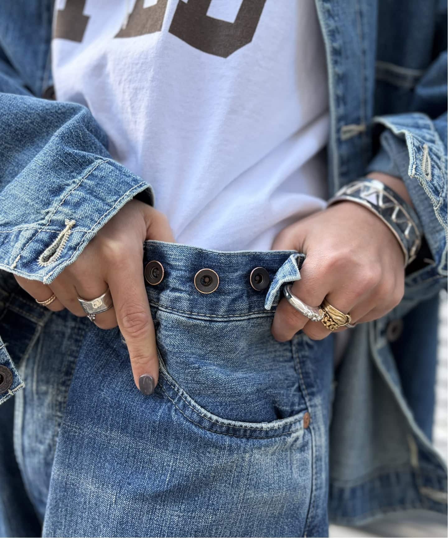 chimala】 for luxe ADJASTABLE WIDE TAPERED（045）（デニムパンツ