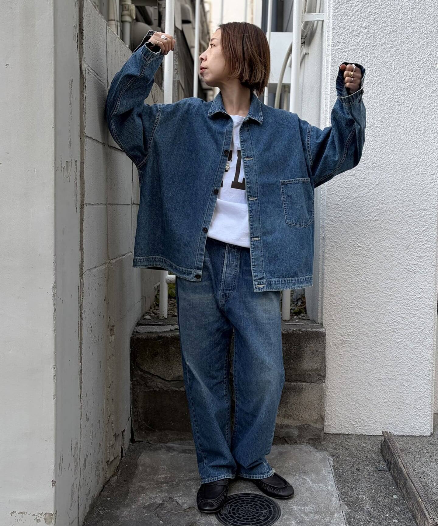 chimala】 for luxe ADJASTABLE WIDE TAPERED（045）（デニムパンツ
