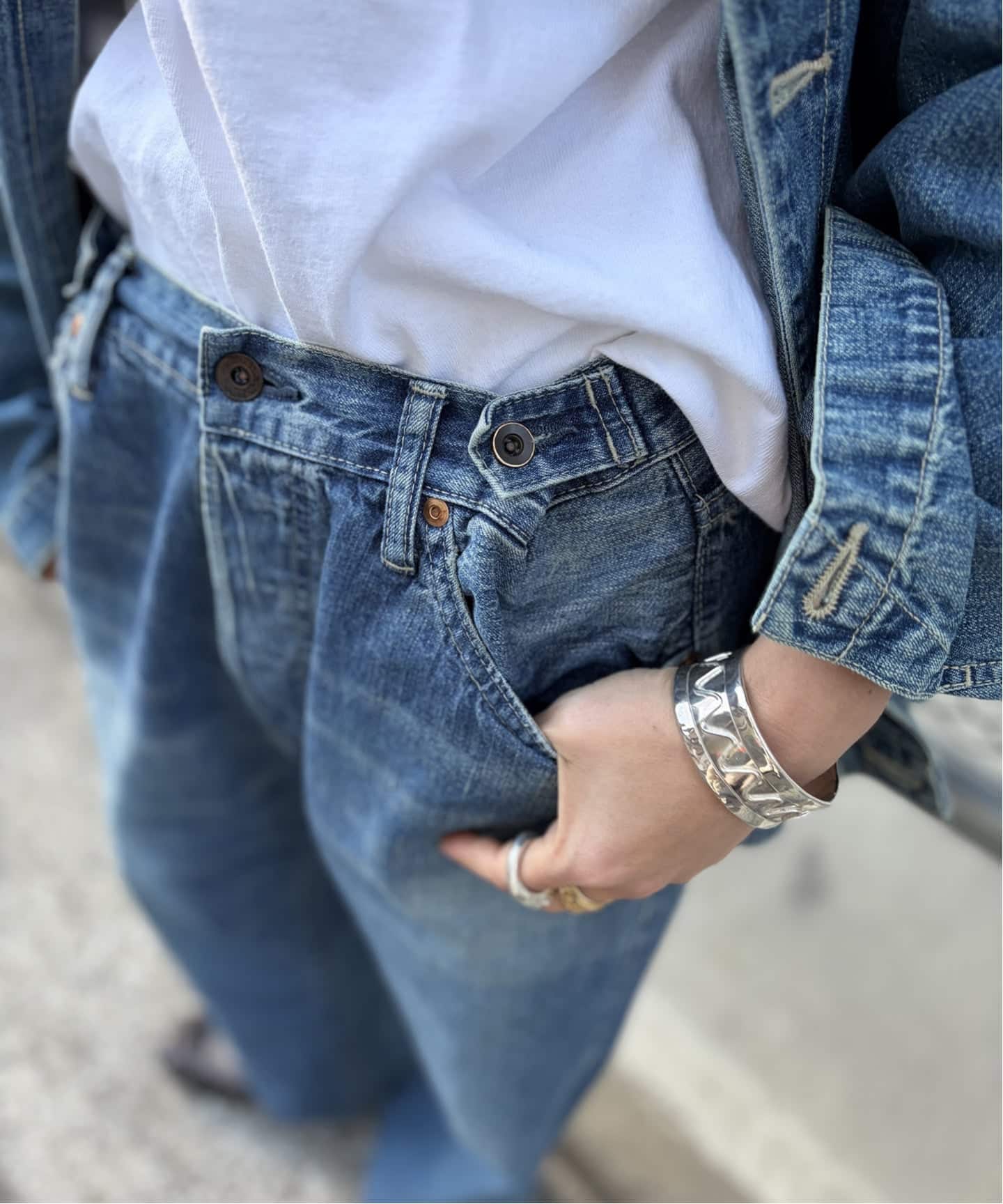 chimala】 for luxe ADJASTABLE WIDE TAPERED（045）（デニムパンツ