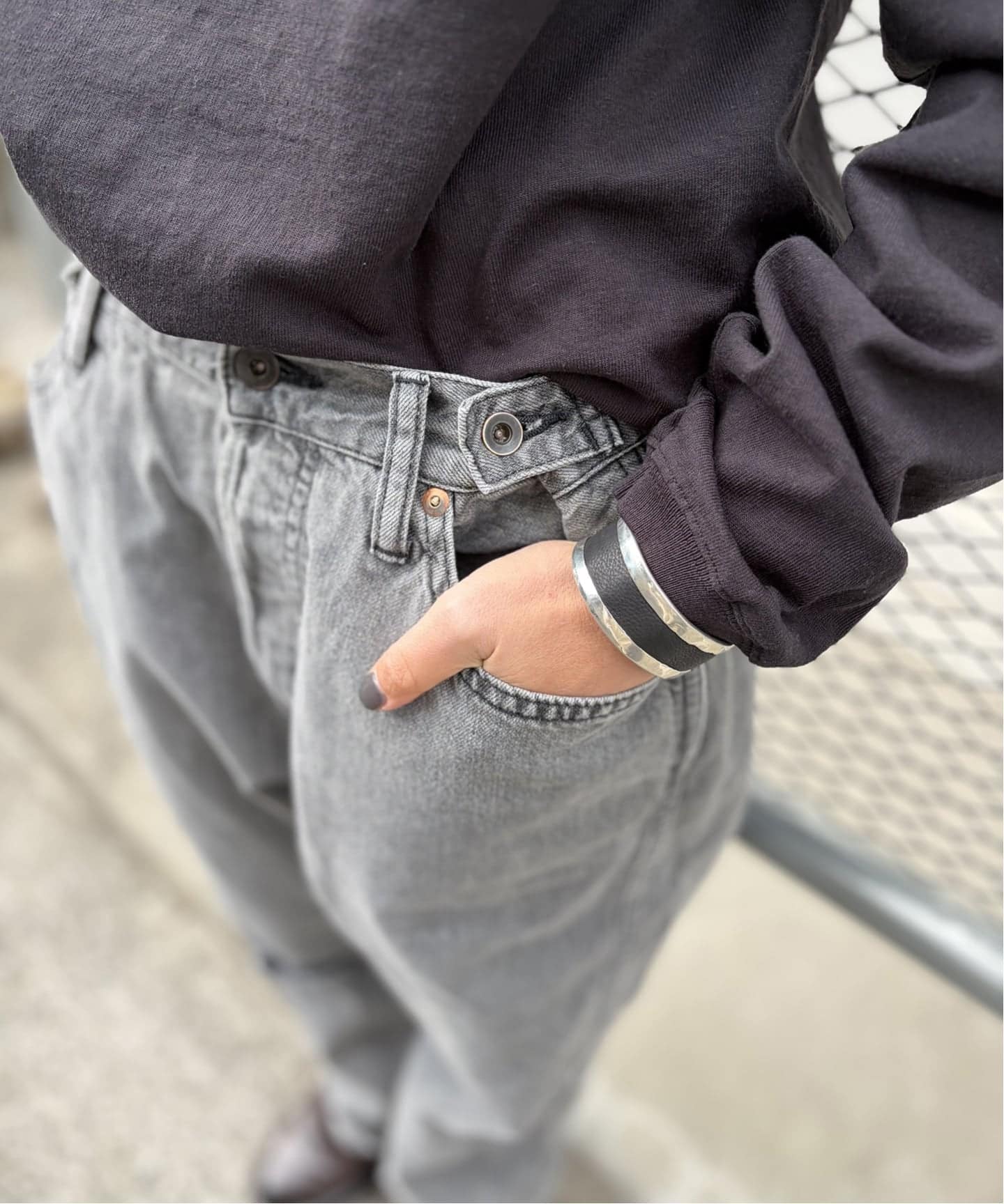 chimala】for luxe ADJASTABLE WIDE TAPERED（002）（デニムパンツ