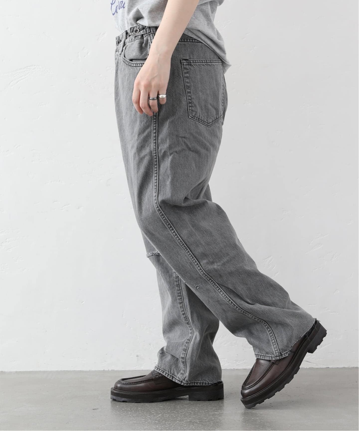 chimala】for luxe ADJASTABLE WIDE TAPERED（002）（デニムパンツ