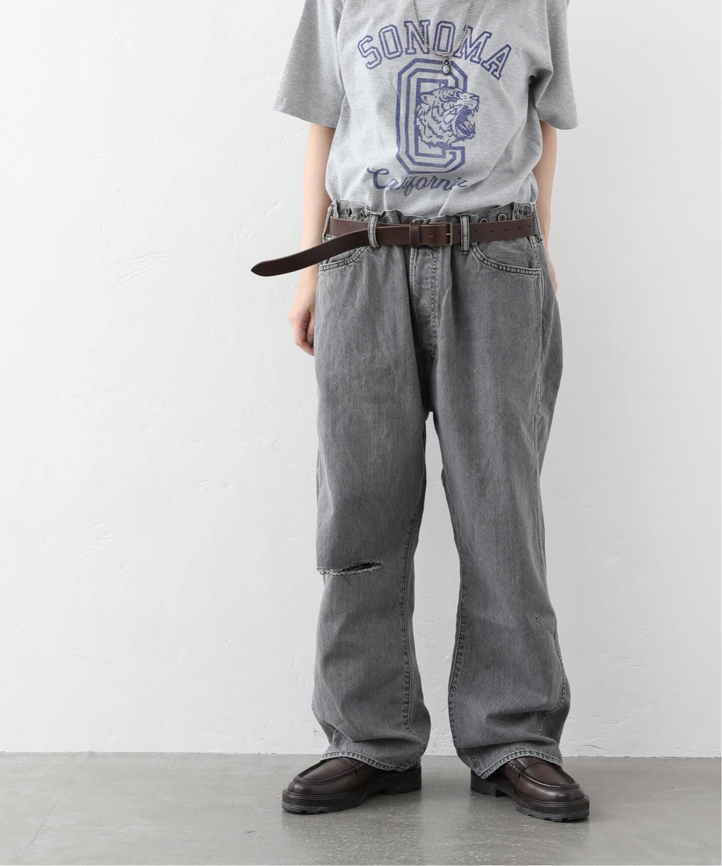 chimala】for luxe ADJASTABLE WIDE TAPERED（002）（デニムパンツ