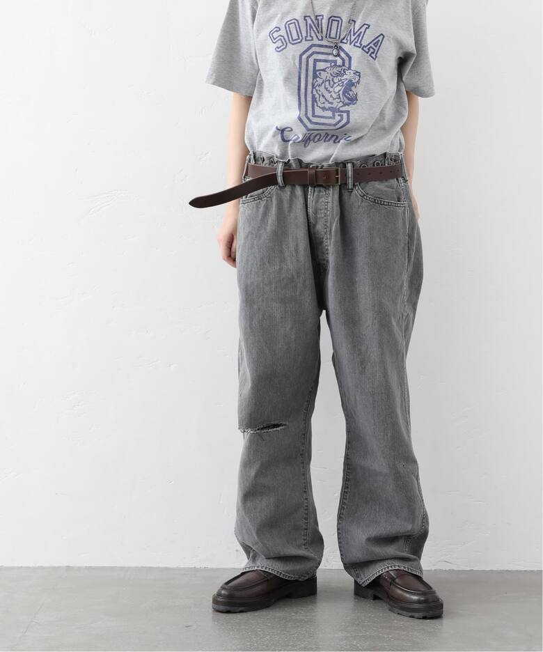 chimala】for luxe ADJASTABLE WIDE TAPERED（002）（デニムパンツ 