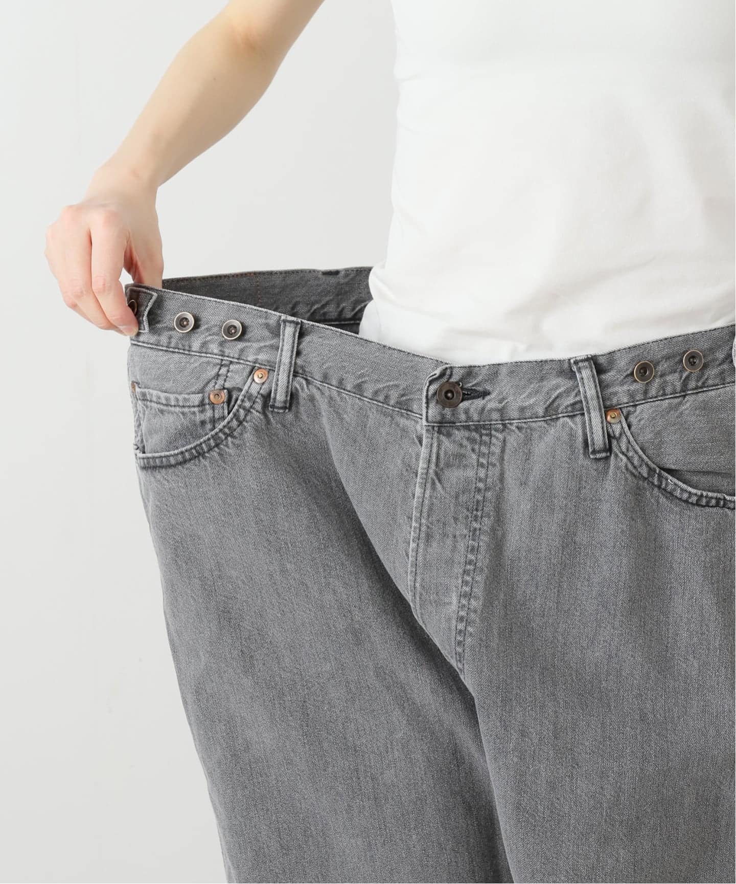 chimala】for luxe ADJASTABLE WIDE TAPERED（002）（デニムパンツ