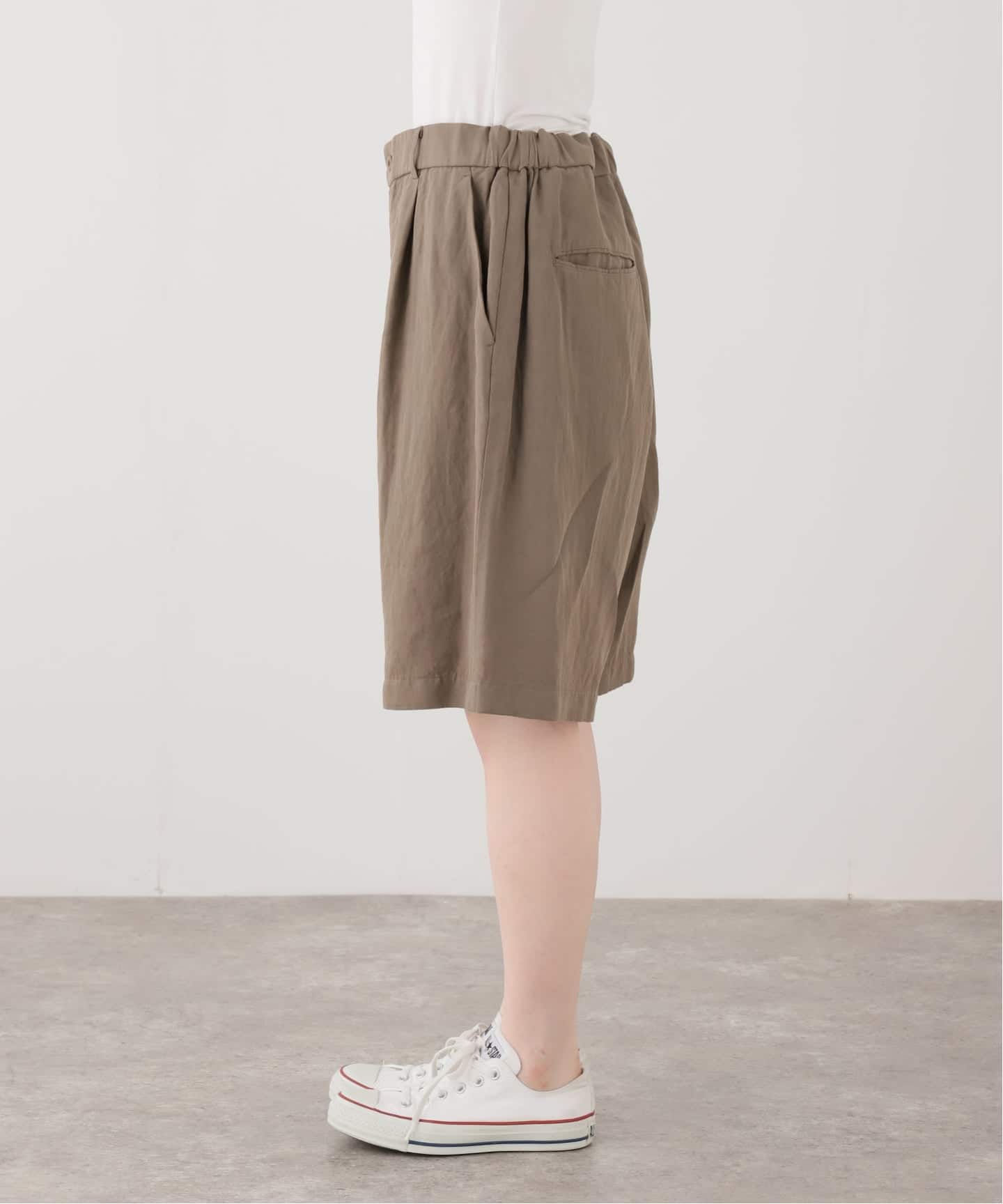 ATON】COTTON LINEN VOILE LOOSE FIT SHORTS（ショート・ハーフパンツ