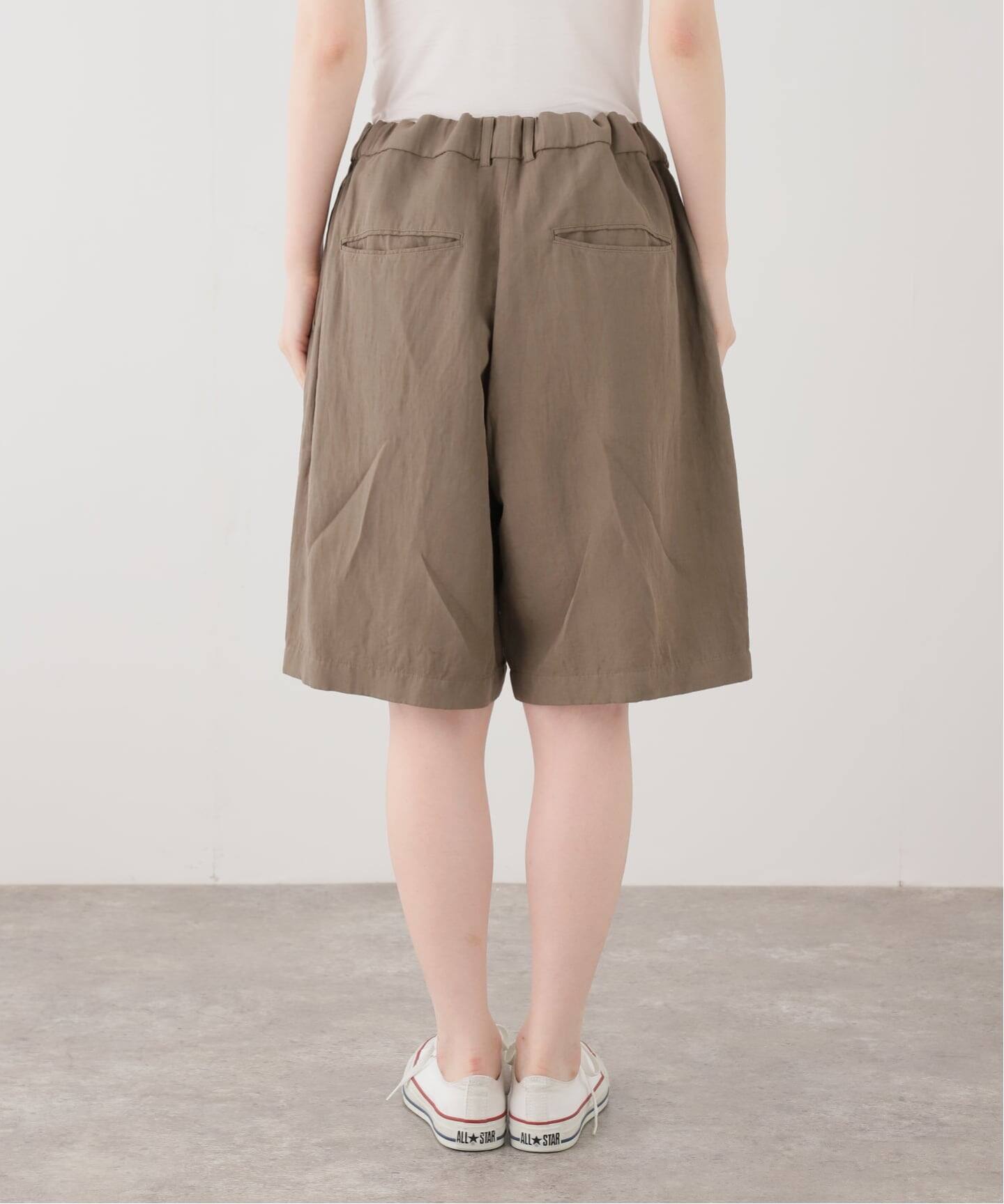 ATON】COTTON LINEN VOILE LOOSE FIT SHORTS（ショート・ハーフパンツ