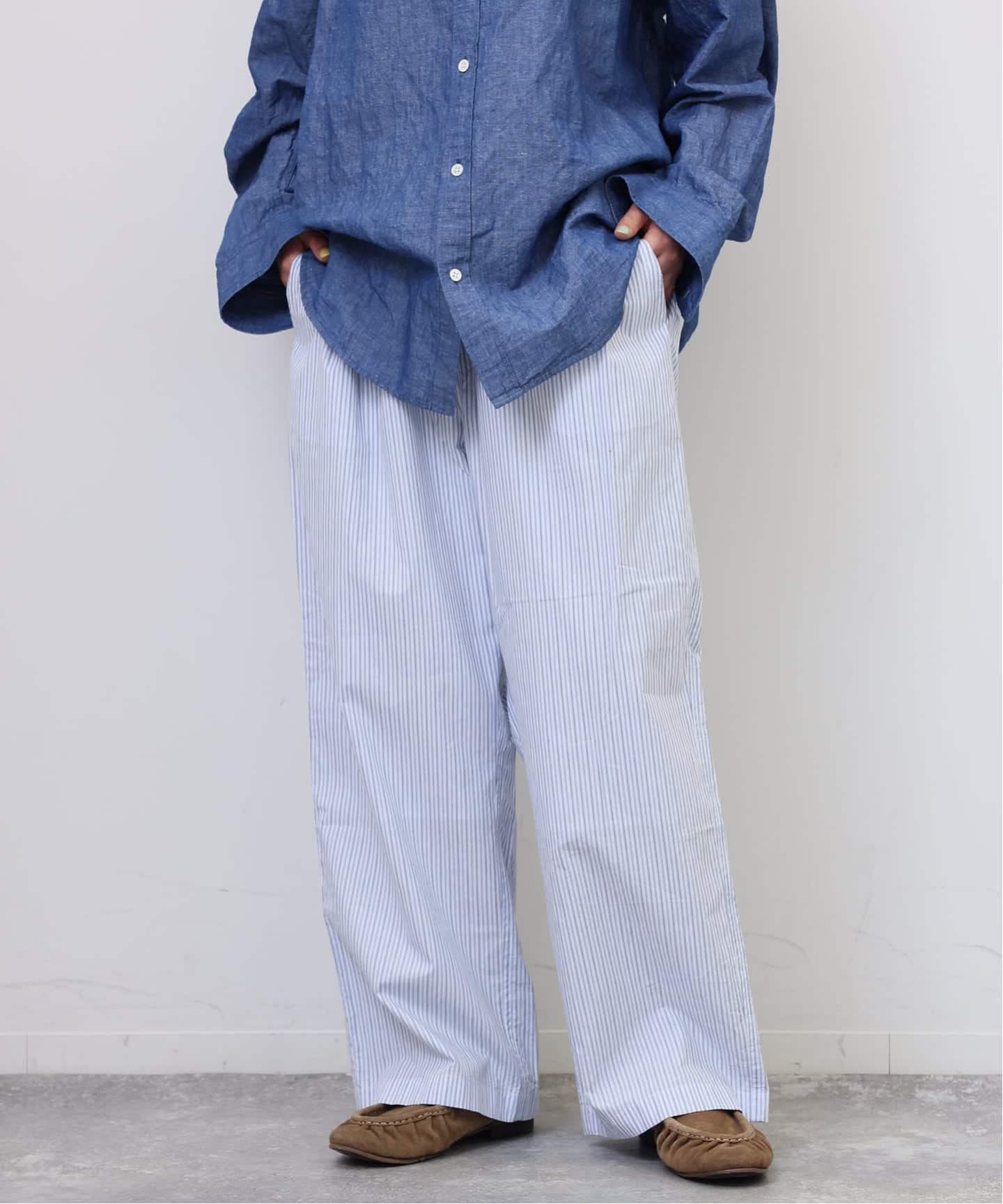 VAS-Y LENTEMENT】 POPLIN STRIPE EASY PANTS(その他パンツ VAS-Y LENTEMENT】 POPLIN STRIPE EASY PANTS(その他パンツ