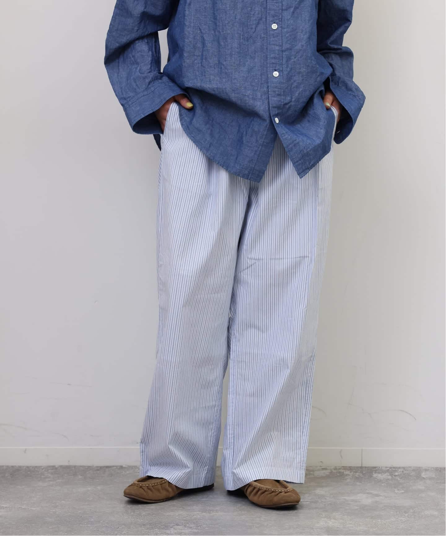VAS-Y LENTEMENT】 POPLIN STRIPE EASY PANTS（その他パンツ