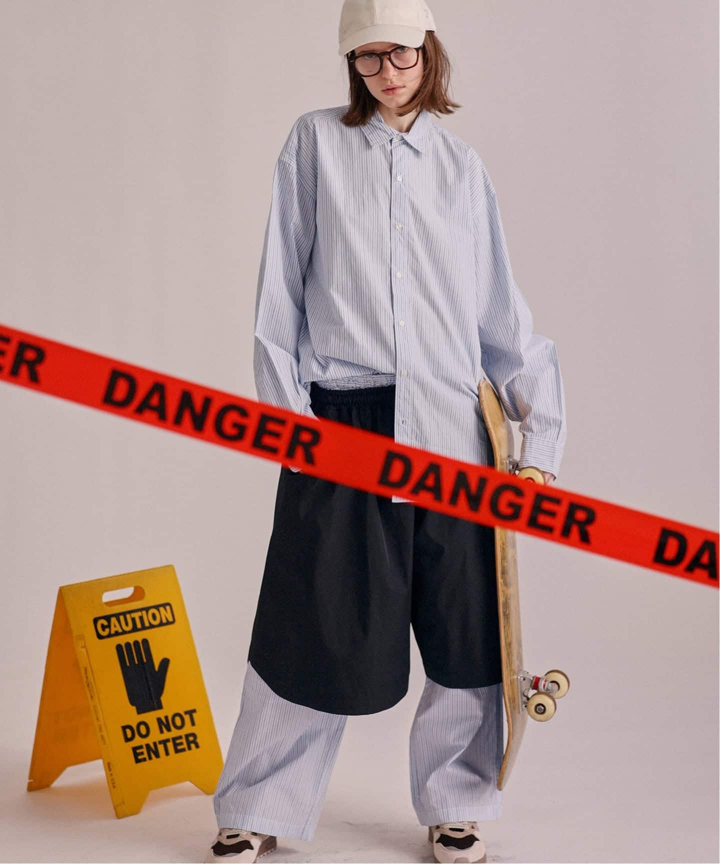VAS-Y LENTEMENT】 POPLIN STRIPE EASY PANTS（その他パンツ