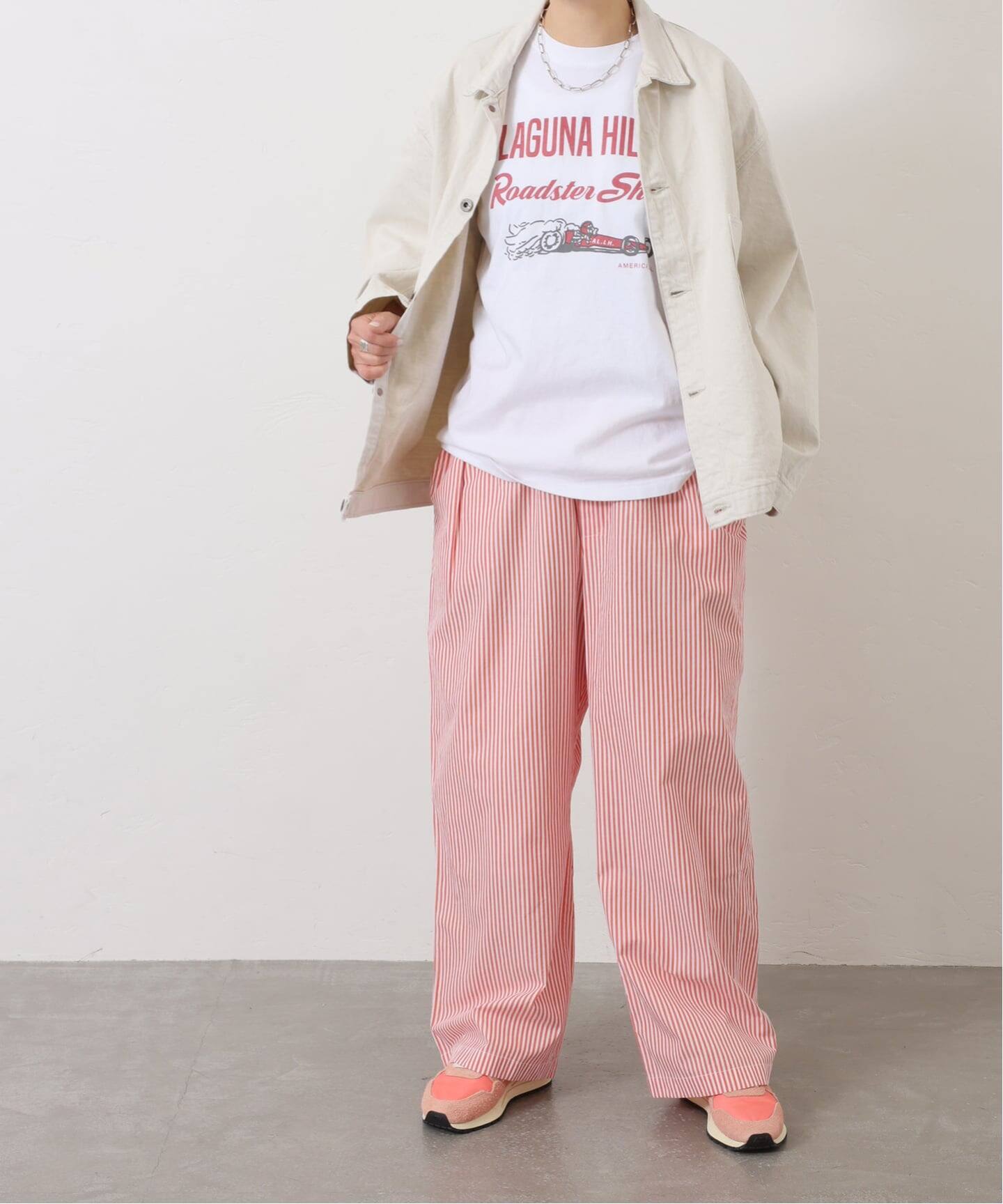 VAS-Y LENTEMENT】 POPLIN STRIPE EASY PANTS（その他パンツ