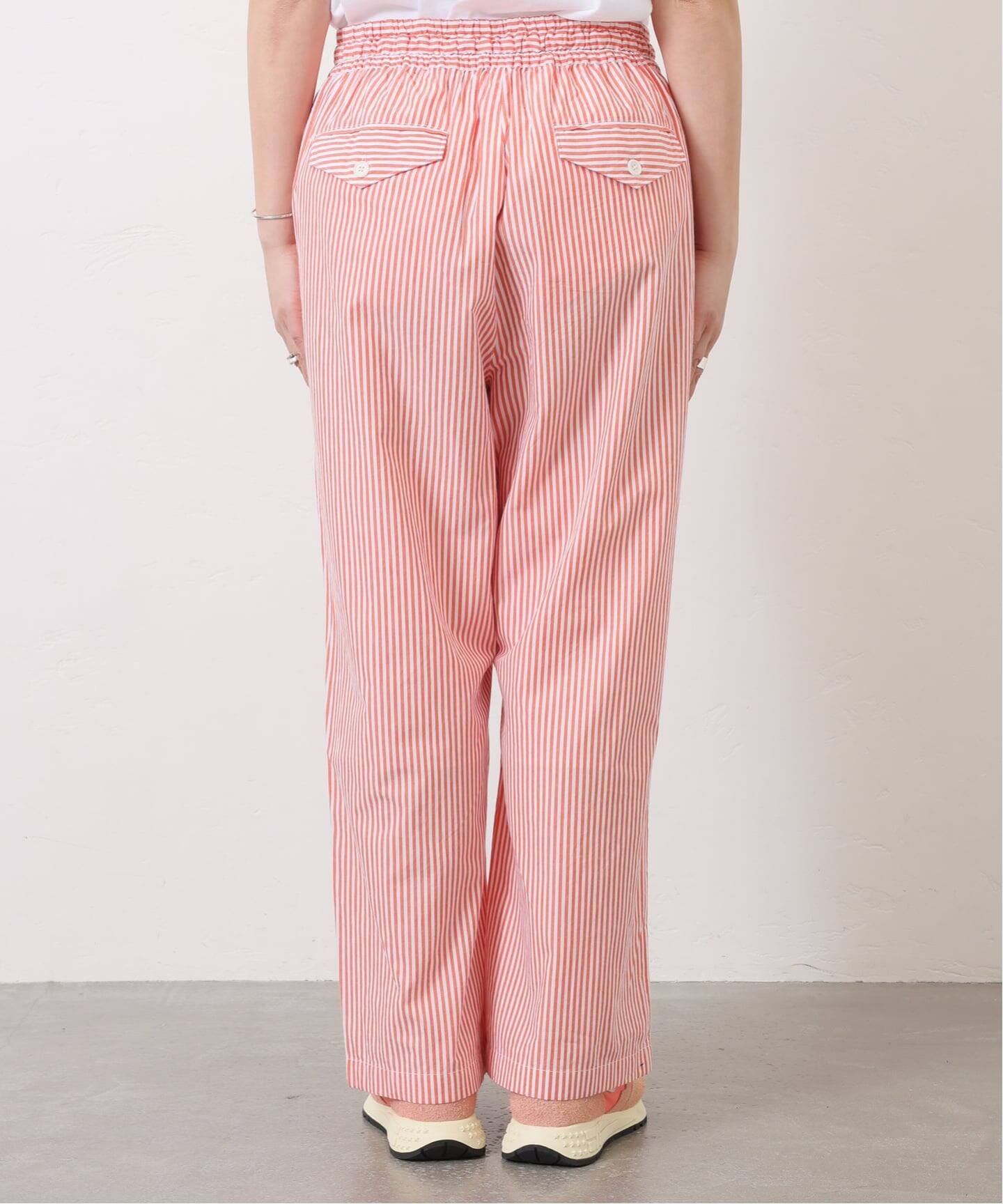 パンツ VAS-Y LENTEMENT/POPLIN OVERDYED EASY PAN VAS-Y LENTEMENT】 POPLIN STRIPE EASY PANTS（その他パンツ