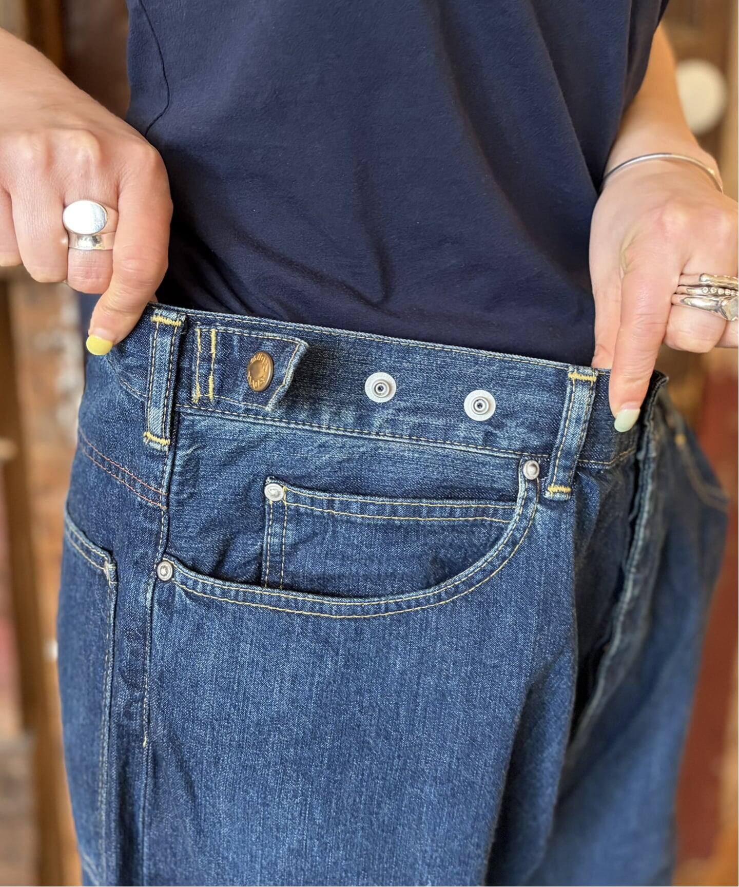 chimala】 UNISEX 12.5OZ DENIM WAIST ADJUSTA（デニムパンツ