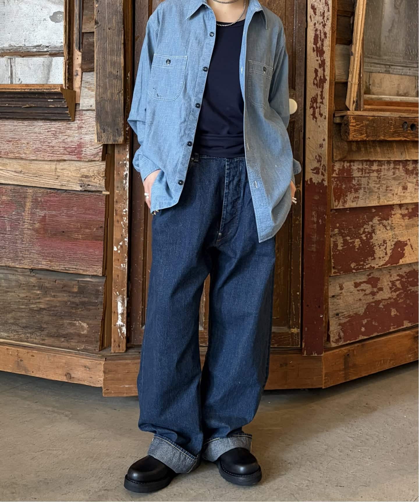 chimala】 UNISEX 12.5OZ DENIM WAIST ADJUSTA（デニムパンツ