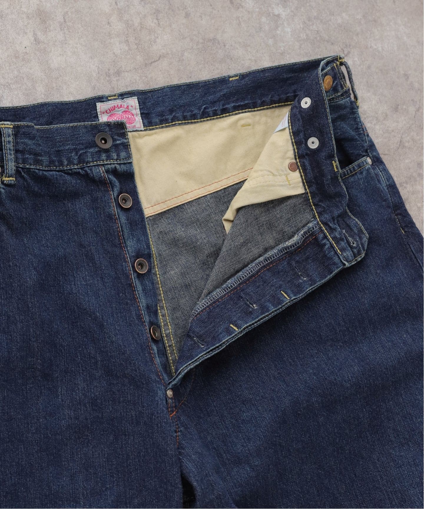 chimala】 UNISEX 12.5OZ DENIM WAIST ADJUSTA（デニムパンツ