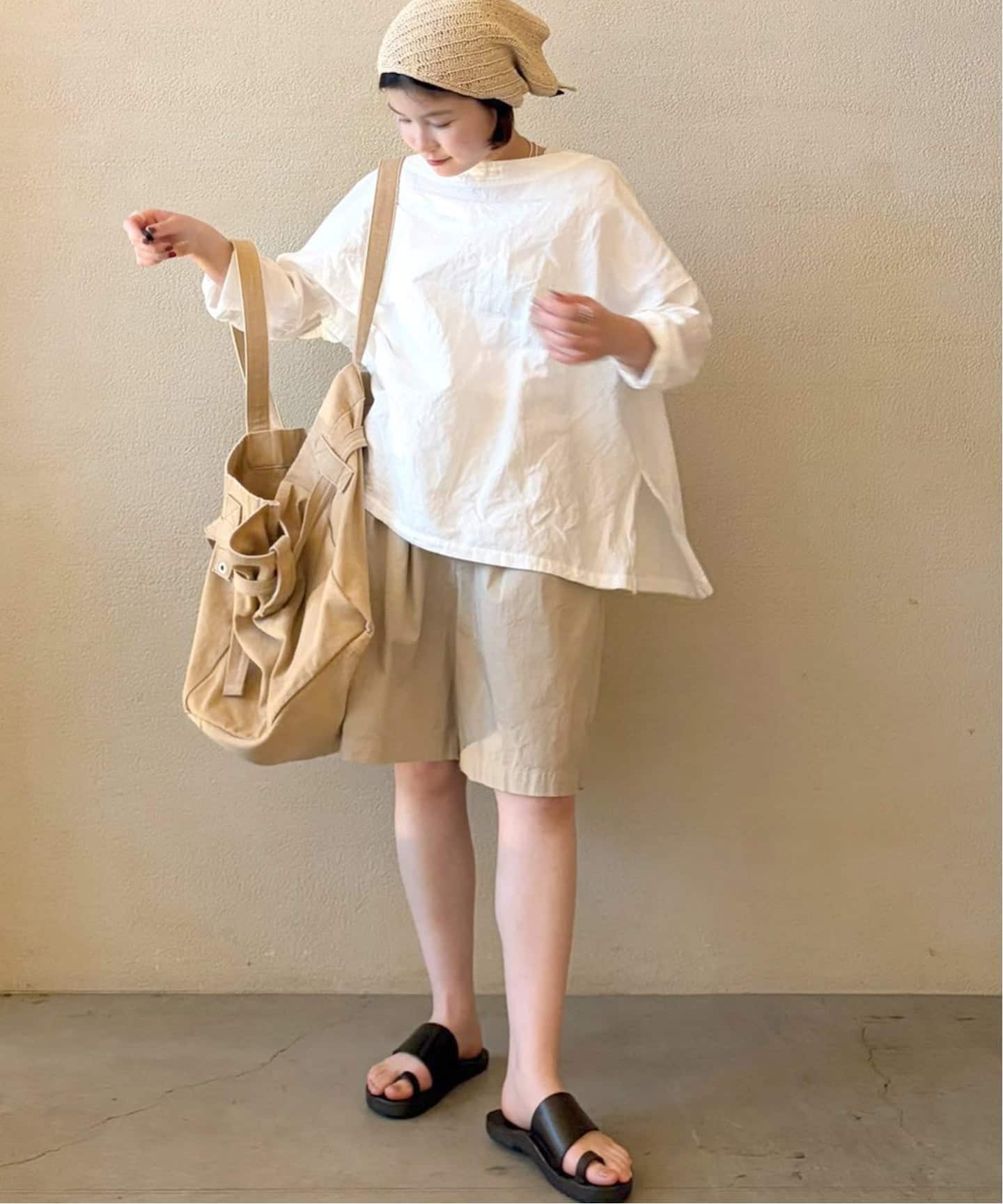 TOUJOURS】 COTTON GABARDINE Baggy Half Chi（ショート・ハーフパンツ