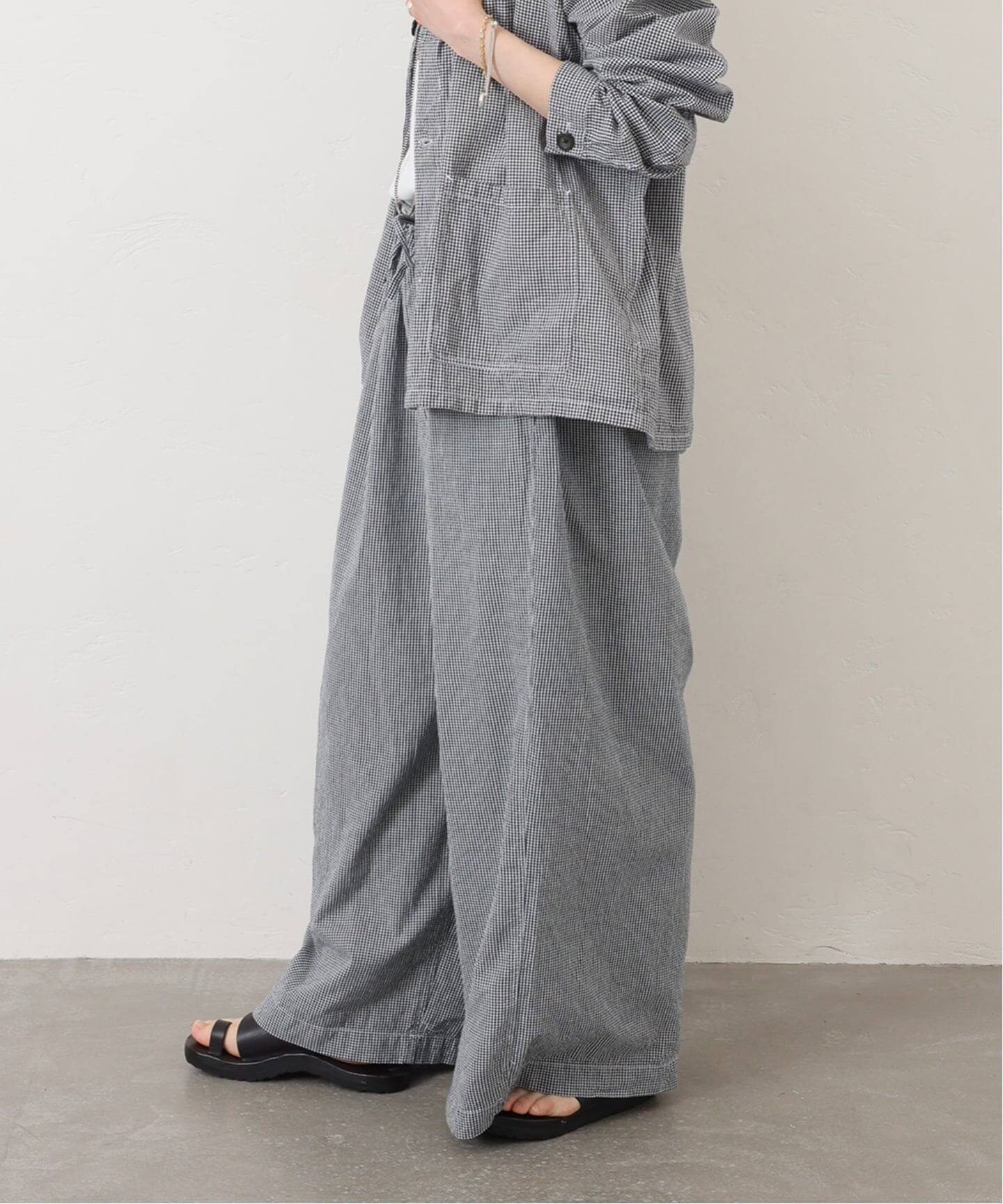 ARMEN】SEERSUCKER GINGHAM GATHERED EASY P（その他パンツ）｜journal