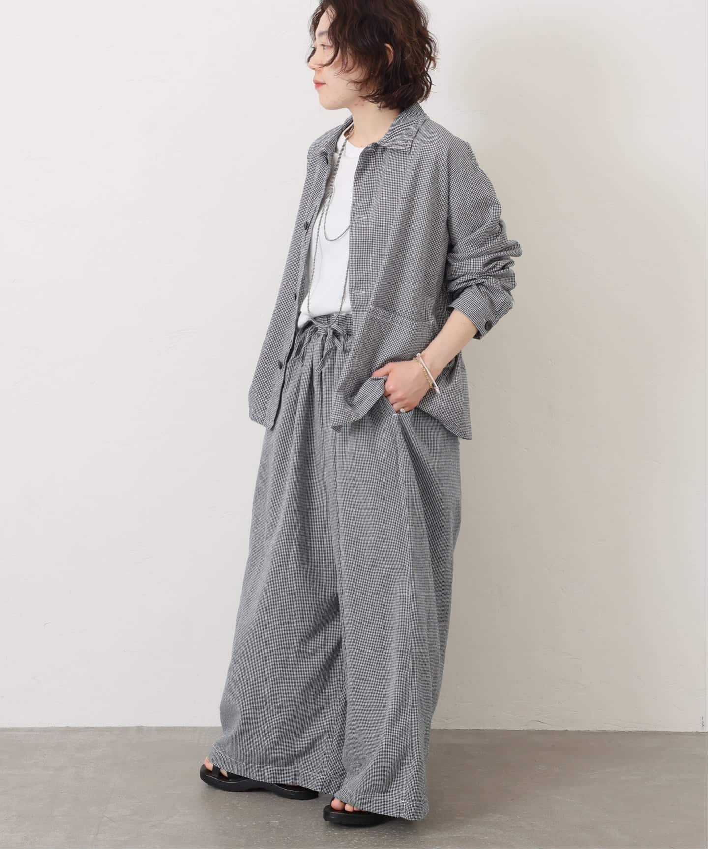 ARMEN】SEERSUCKER GINGHAM GATHERED EASY P（その他パンツ）｜journal