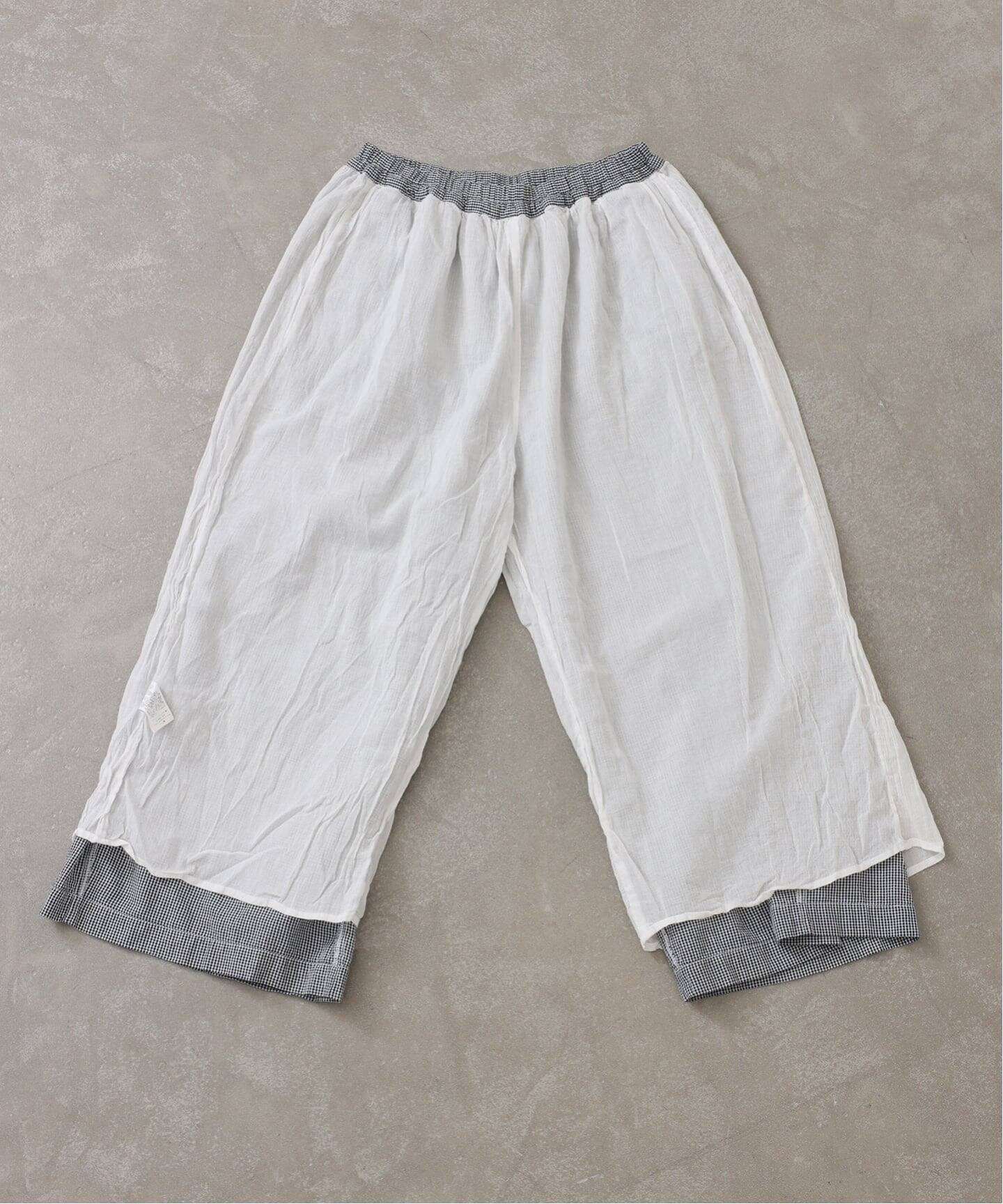 ARMEN】SEERSUCKER GINGHAM GATHERED EASY P（その他パンツ）｜journal