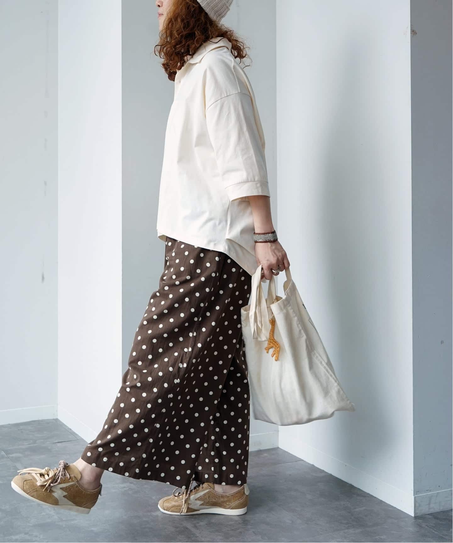 ジャーナルスタンダードラックス | SOIL（ソイル） ドットオールインワン SOIL】 80s COTTON VOILE DOT PRINT WIDE EAS（その他パンツ