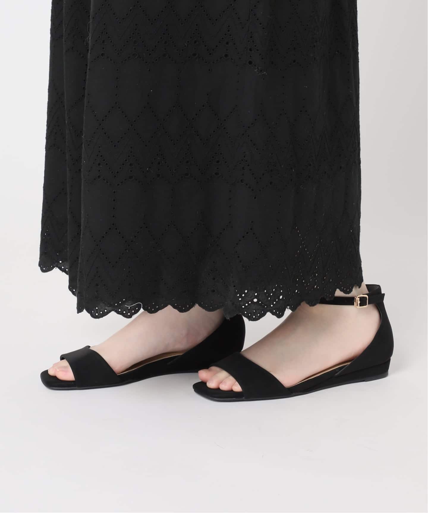 コットンカットワーク刺繍オールインワン（つなぎ／オールインワン