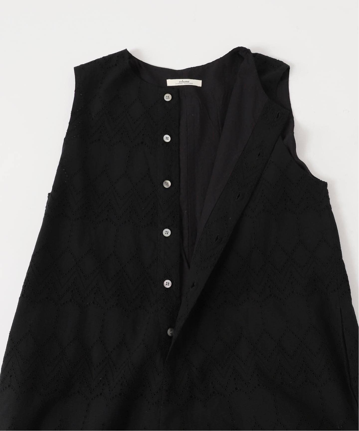 新品　relume コットンカットワーク刺繍オールインワン　ブラック38 コットンカットワーク刺繍オールインワン（つなぎ／オールインワン